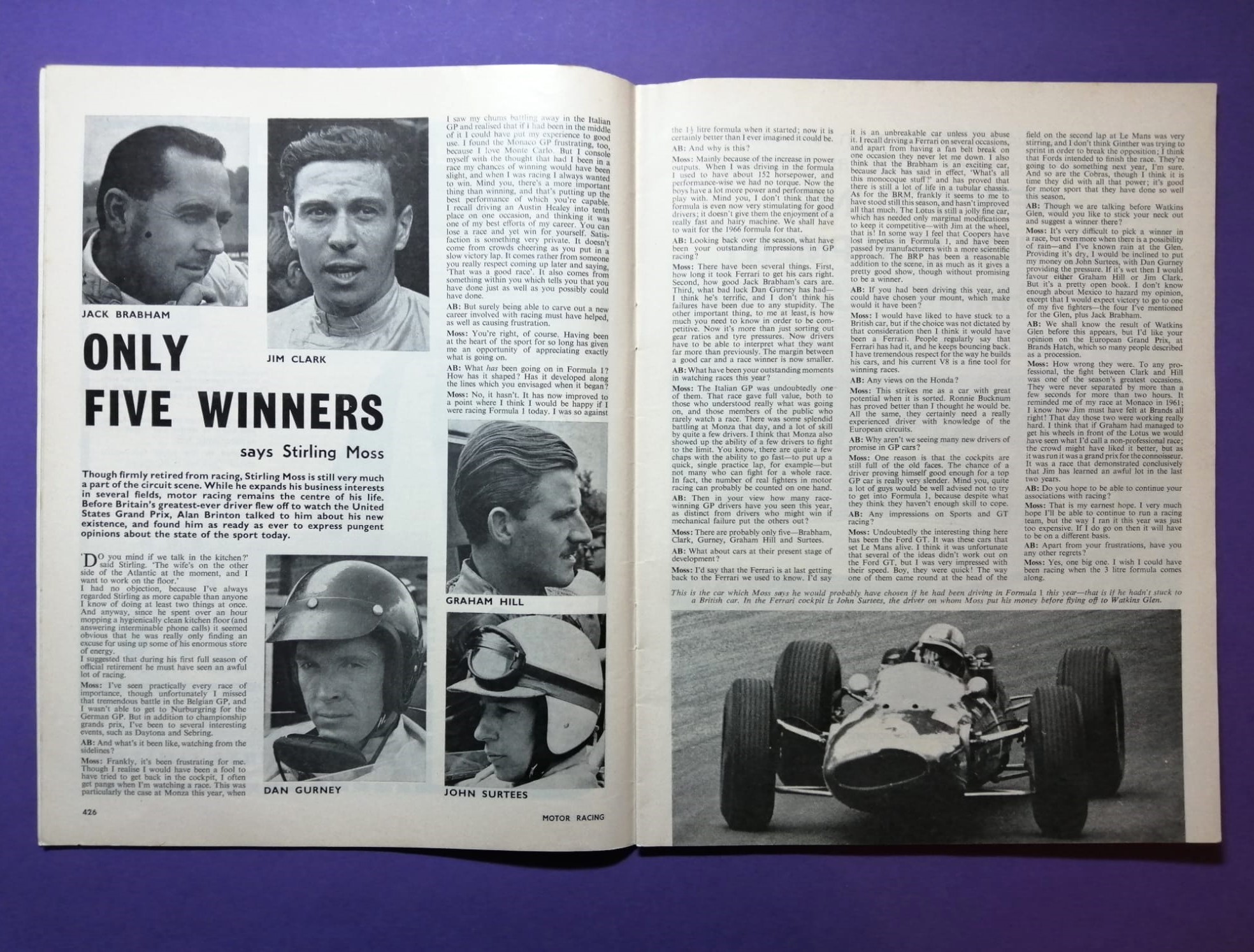 alte Zeitschrift Magazin Heft Motor Racing, 11/1964, John Surtess Ferrari, Formel 1 Grand Prix Weltmeister, Jim Clark Lotus,.. Englisch! 