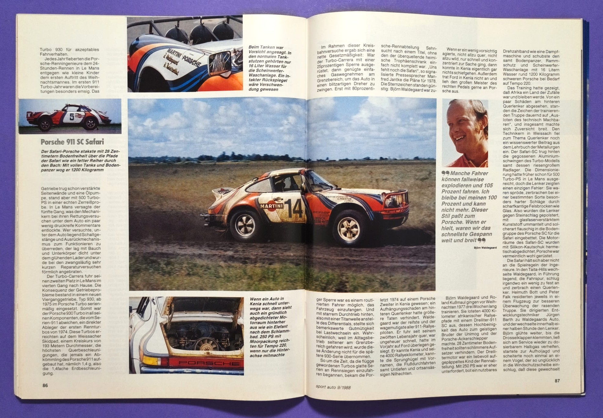 alte Zeitschrift Magazin Heft Sport Auto, 9/1988, West Zakspeed Formel 1 Grand Prix, Test BMW Alpina B6 3.5S E30, Martini Porsche 911, 935/78 Moby Dick, Würth Supercup, Ayrton Senna,..