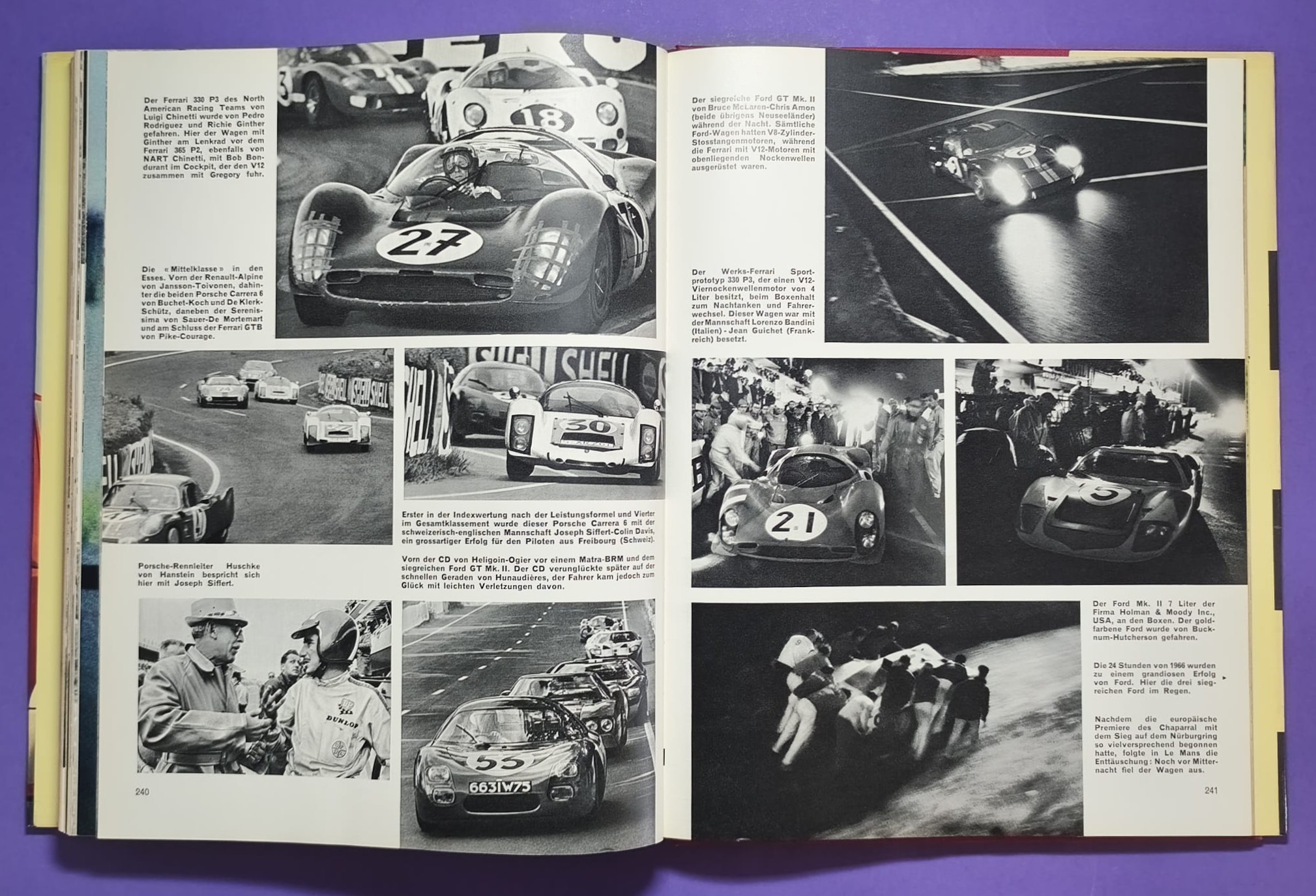altes Buch, Auto Jahr 1966-1967, Nr. 14, Ferrari, Ford GT40, Porsche, Lamborghini Miura,.. Formel 1, LeMans, Rallye, Mille Miglia,.. Jochen Rindt, Brabham, Clark, Hill,.. 