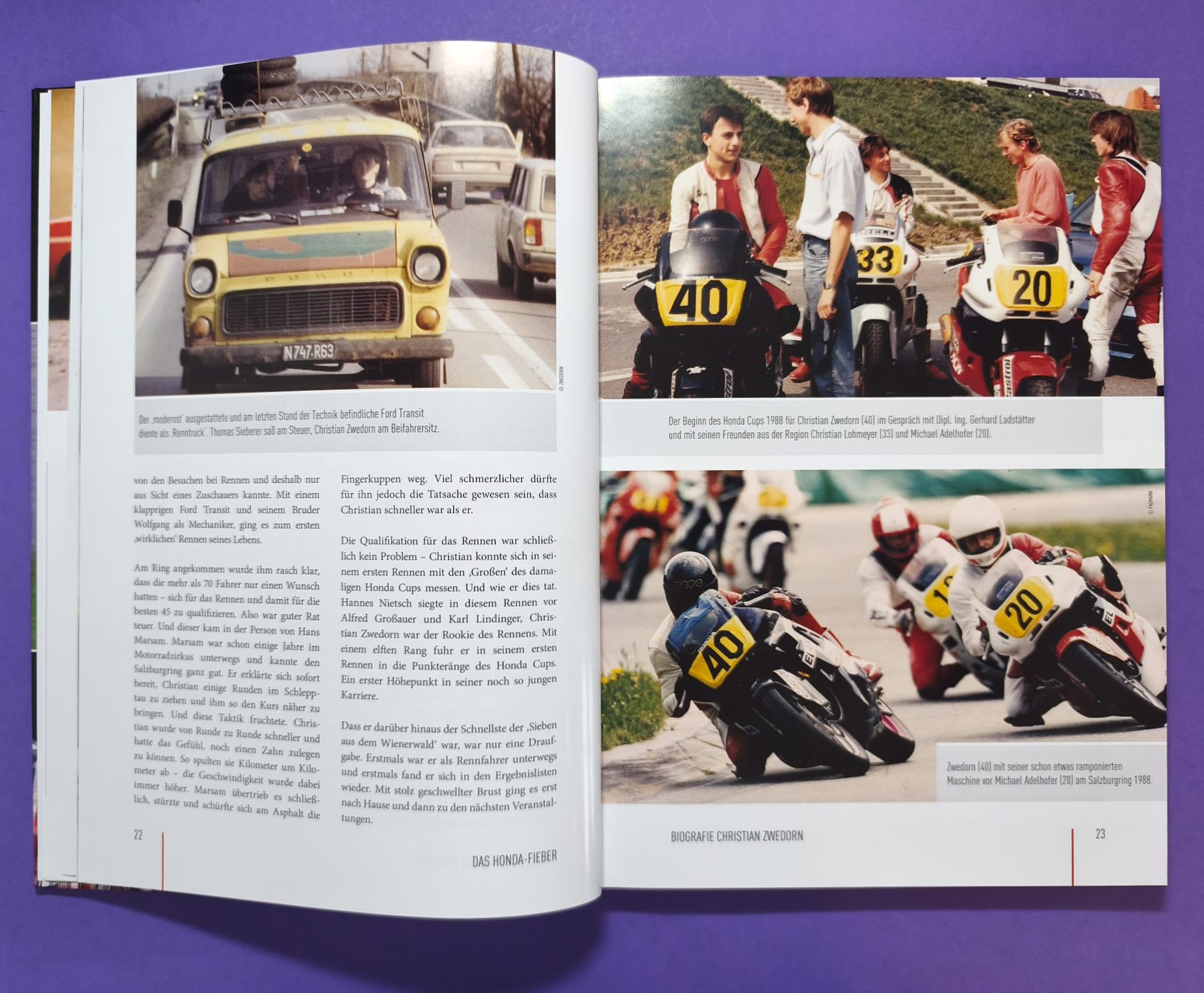 Buch, Legenden des Motorradsports, Christian Zwedorn, Von der Erde bis zum Mond, Honda Cup 