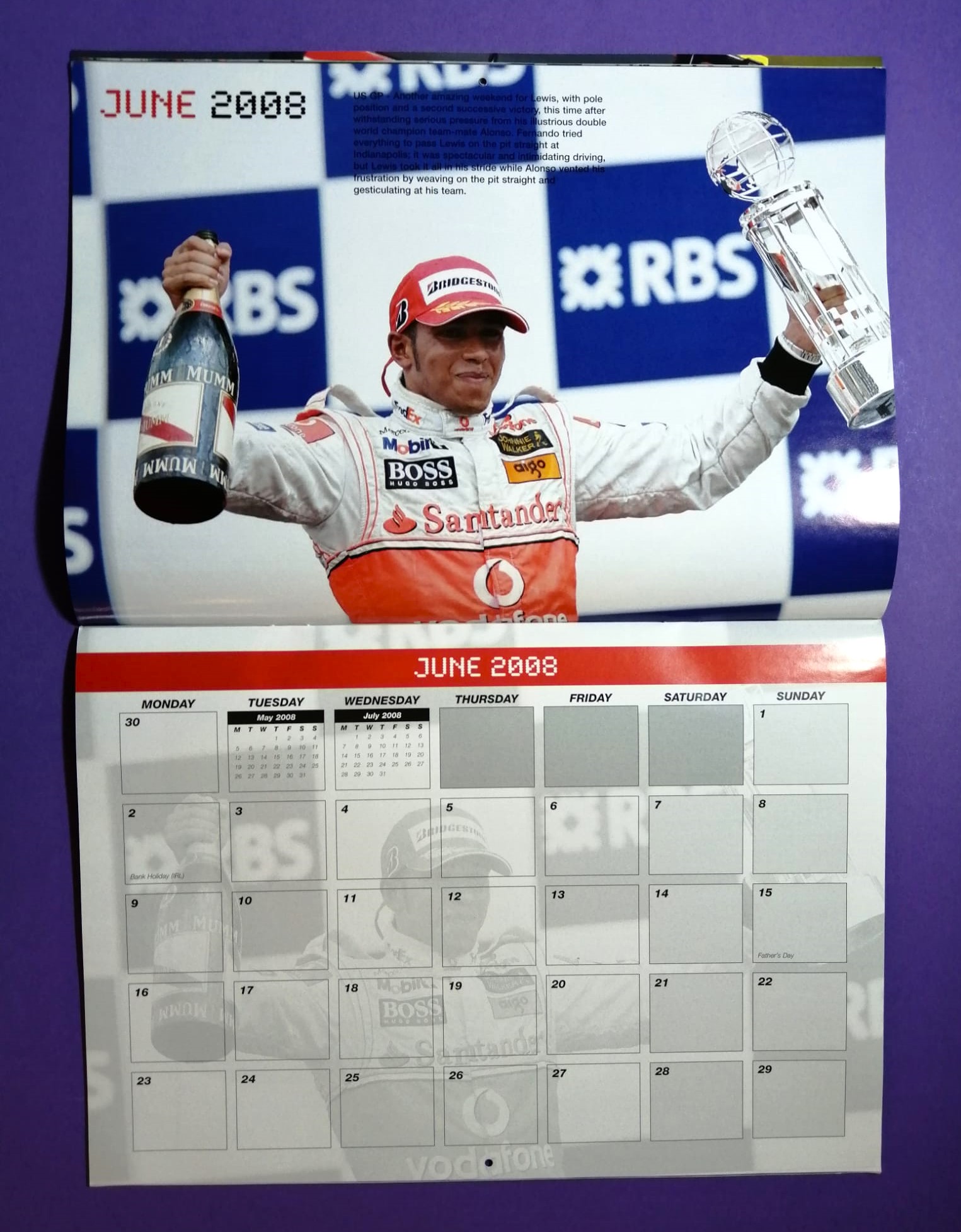 Magazin, Zeitschrift, NEU, Lewis Hamilton, Born to Win, Formel 1 Grand Prix Weltmeister, McLaren Mercedes, mit Kalender 2008, Englisch!