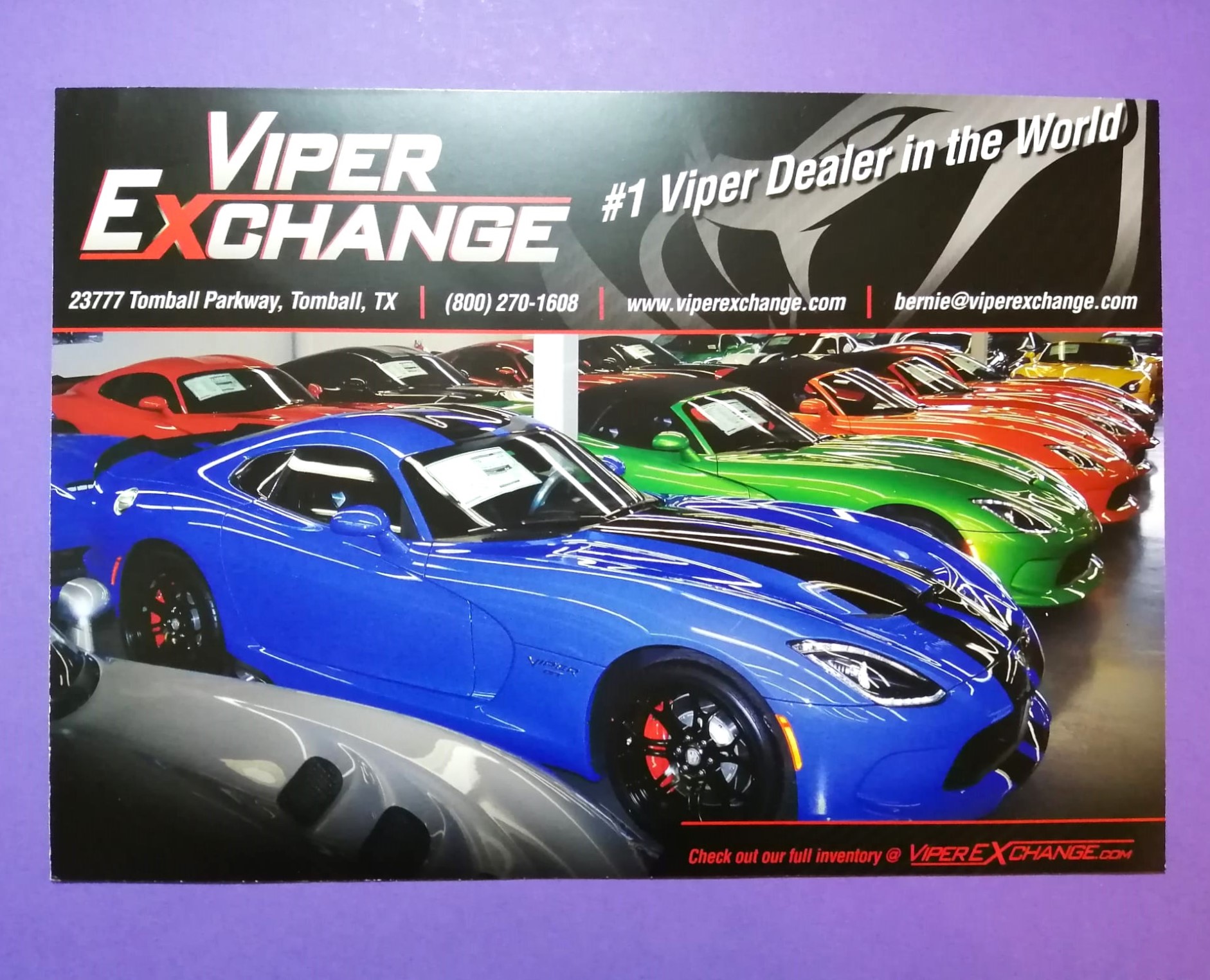Original Autogrammkarte 21x30cm, Chrysler Dodge Viper, 24h LeMans 2015, Ben Keating, Jeroen Bleekemolen, Marc Miller