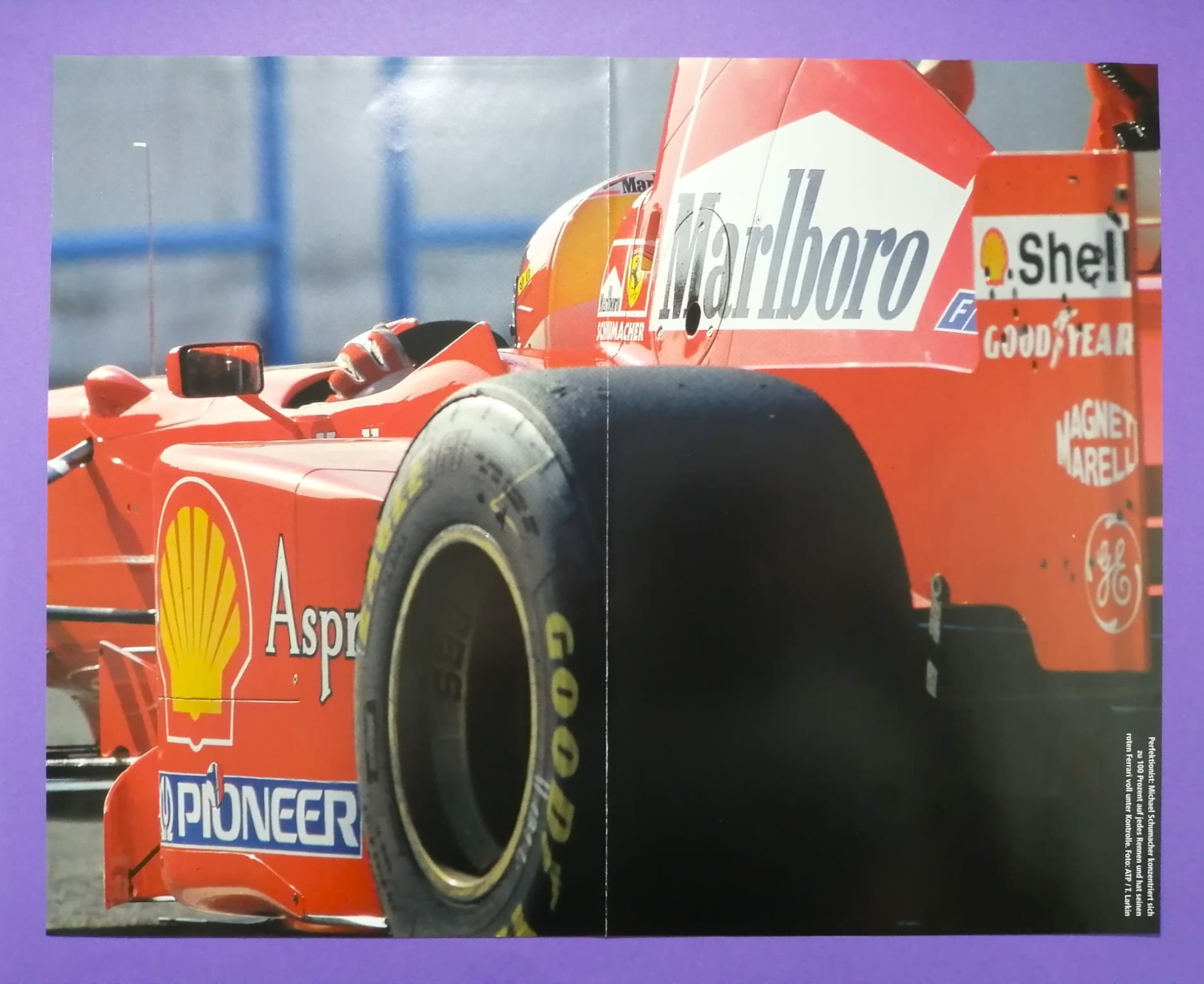 altes Poster Michael Schumacher, Ferrari, Formel 1 Grand Prix Weltmeister, Marlboro, 30x38cm