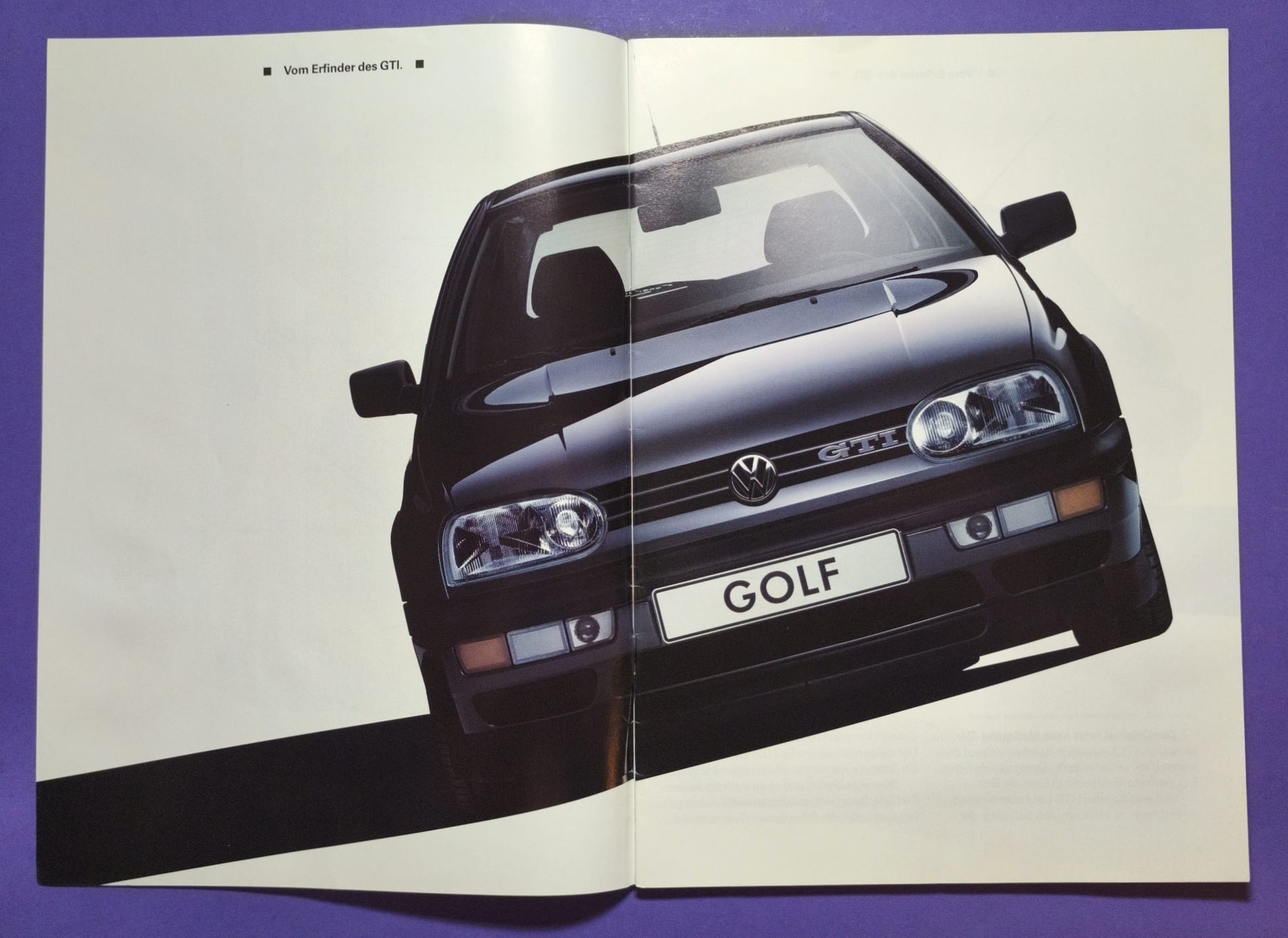 altes Original Autoprospekt, VW Golf 3 GTI 16V, Ausgabe Österreich 09/1991