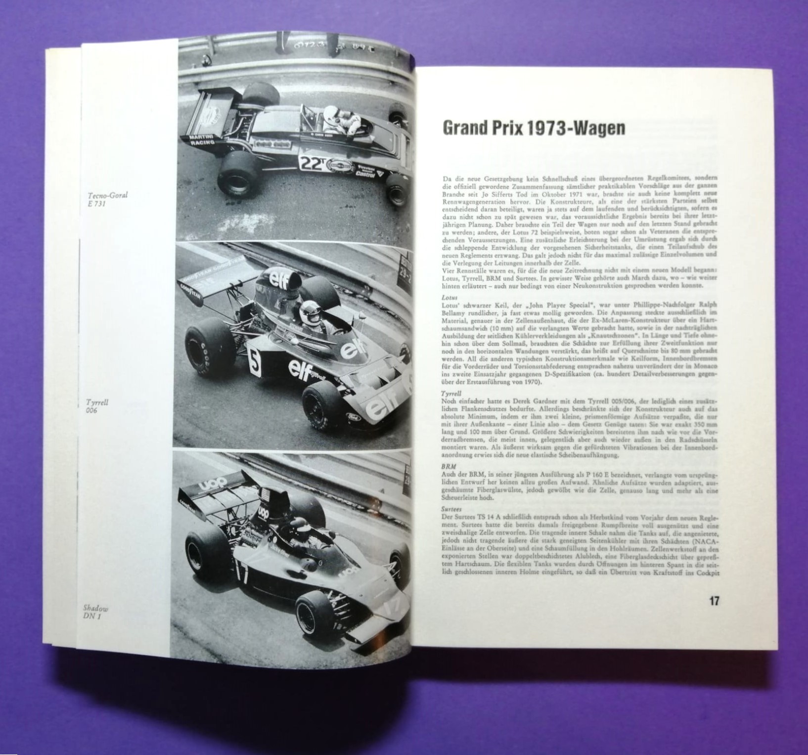 altes Buch Grand Prix 1973, Formel 1 Grand Prix Jahrbuch, Ulrich Schwab, Francois Cevert, Jackie Stewart, Tyrrell, Peterson Lotus, Hunt Hesketh,..