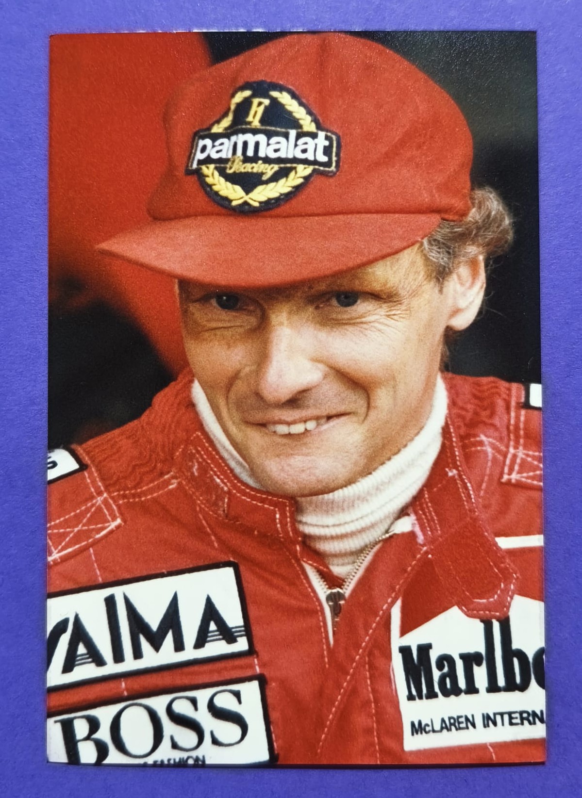 altes Pressefoto, Niki Lauda, McLaren TAG Turbo Porsche, Formel 1 Grand Prix 1984, 9x13cm