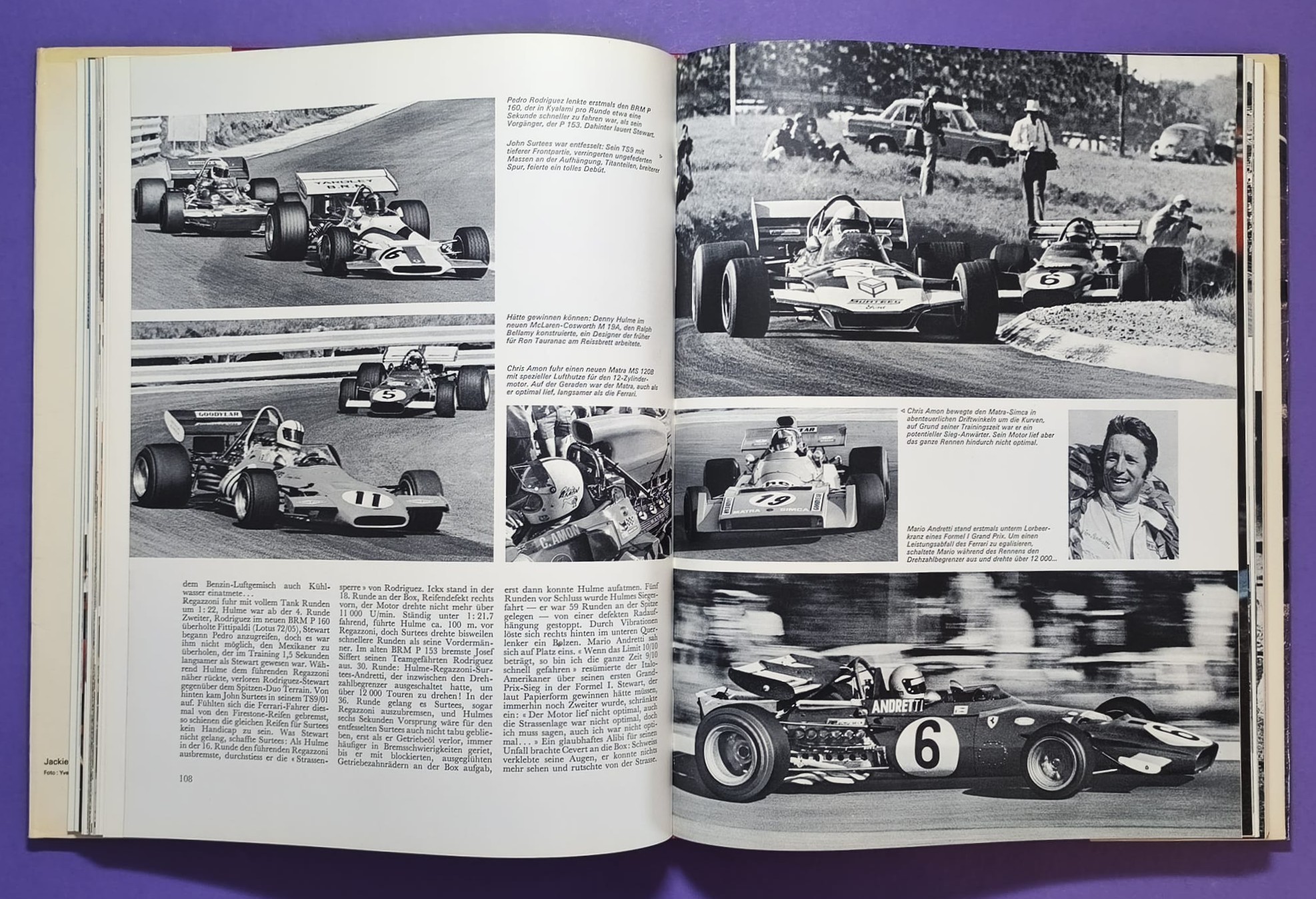 altes Buch, Auto Jahr 1971-1972, Nr. 19, Alfa Sud & Tipo 33, Alpine 110 & 310, BMW, Citroen, Lamborghini Miura, Lotus, Ferrari, Matra, Monteverdi, Porsche 917,.. Formel 1, 2, LeMans, Rallye, Indy Car, CanAm,.. Cevert, Stewart, Siffert, Peterson,..