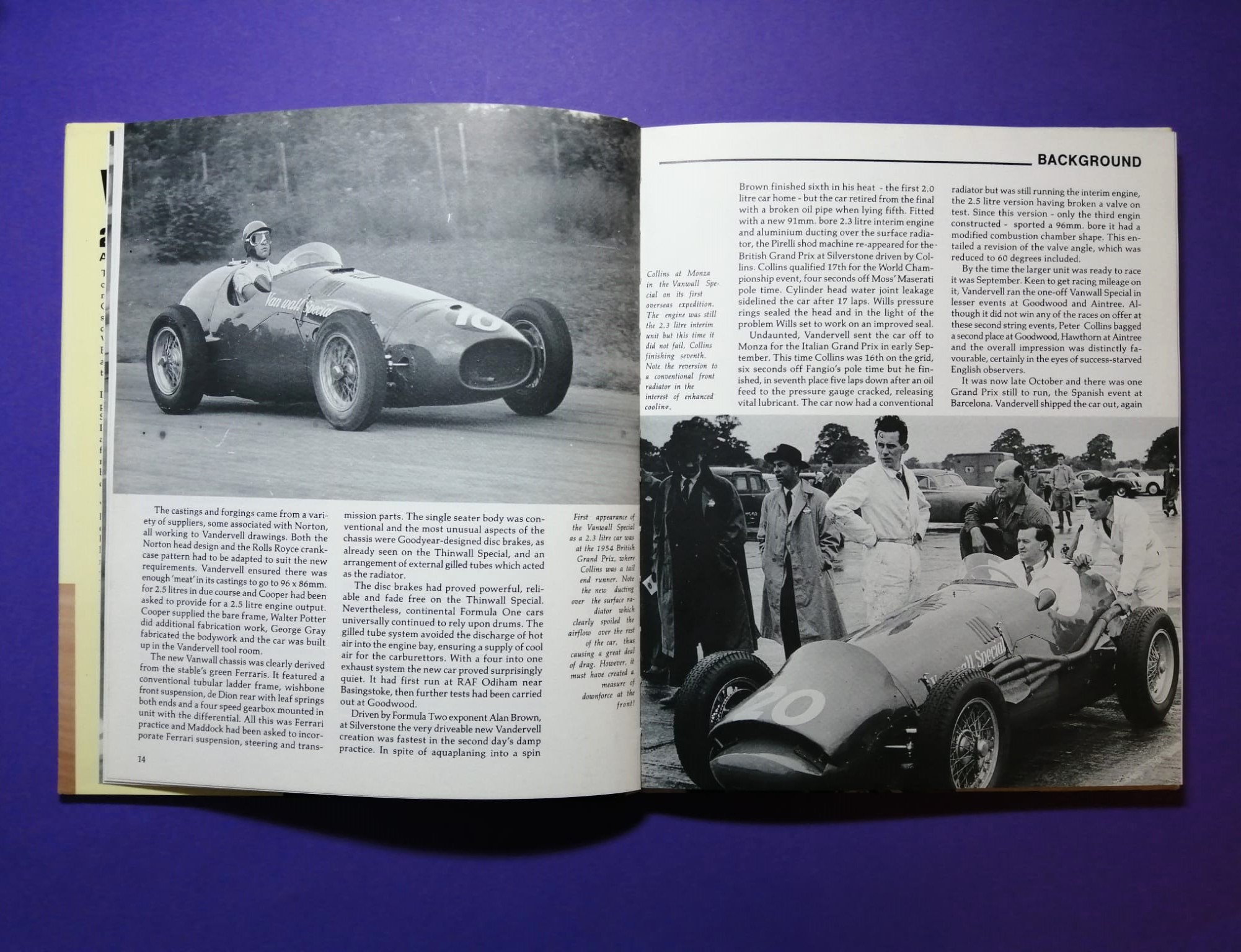 altes Buch, Vanwall 2.5 Litre F1, Formel 1 Grand Prix Konstrukteur Weltmeister 1958, Monaco, Spa-Francorchamps,.. Englisch
