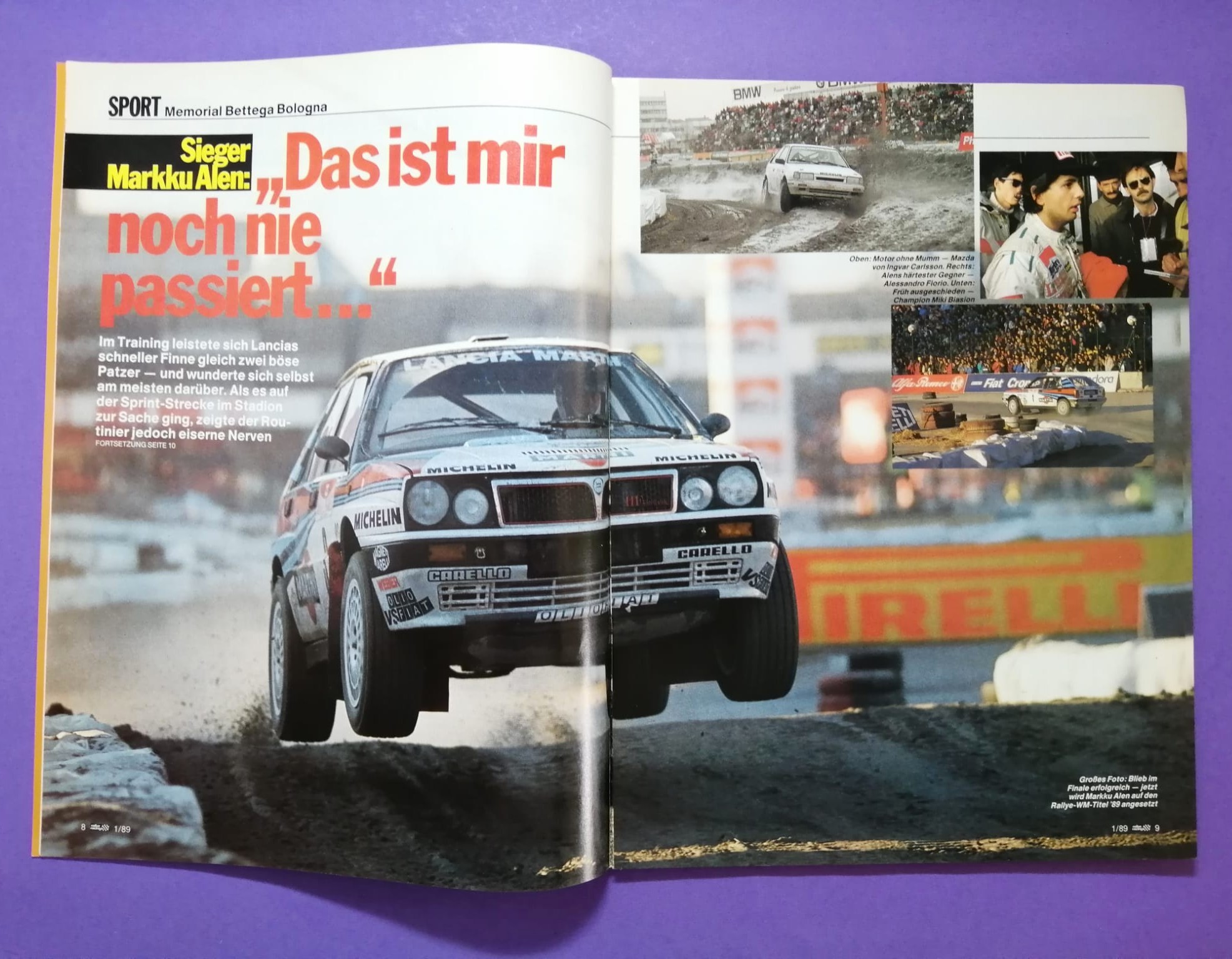 alte Zeitschrift, Magazin, Heft, Rallye Racing, Nr. 1, 4. Jänner 1989, Testbericht BMW M3 E30, DTM, Martini Lancia Delta, Rallye Monte Carlo, Senna McLaren,..