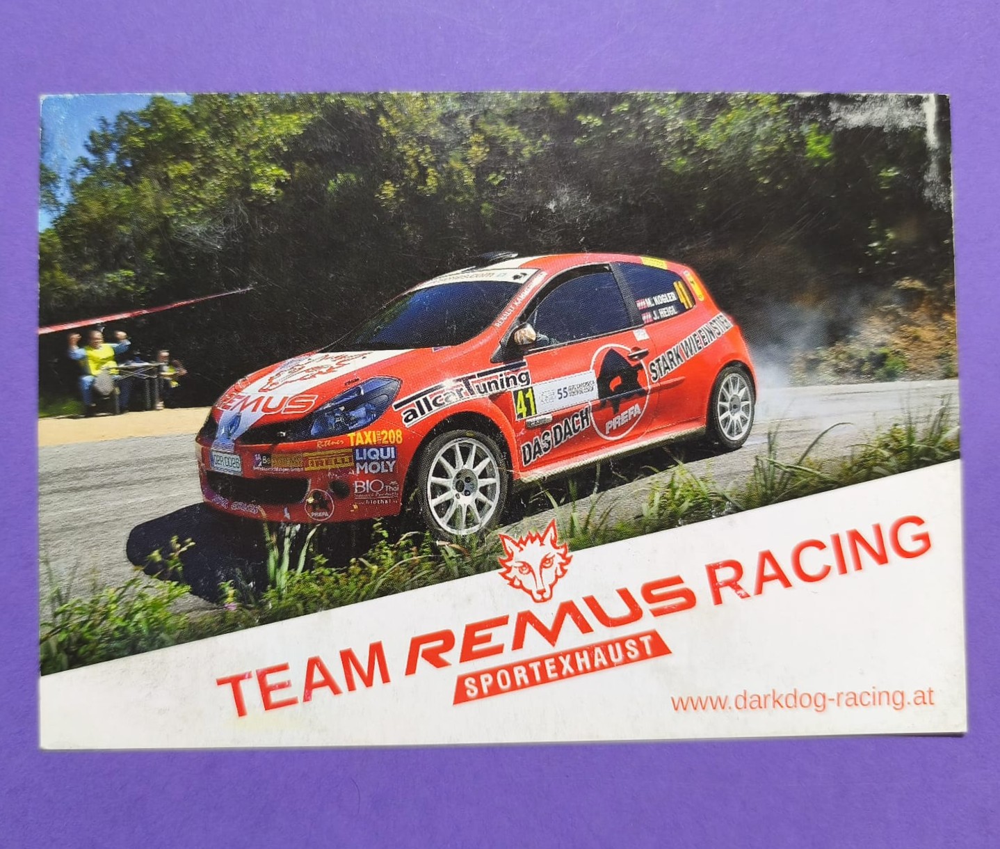 2 Original Autogramme, M. Kogler, J. Heigl, Renault Clio Rallye, Karte 10x15cm