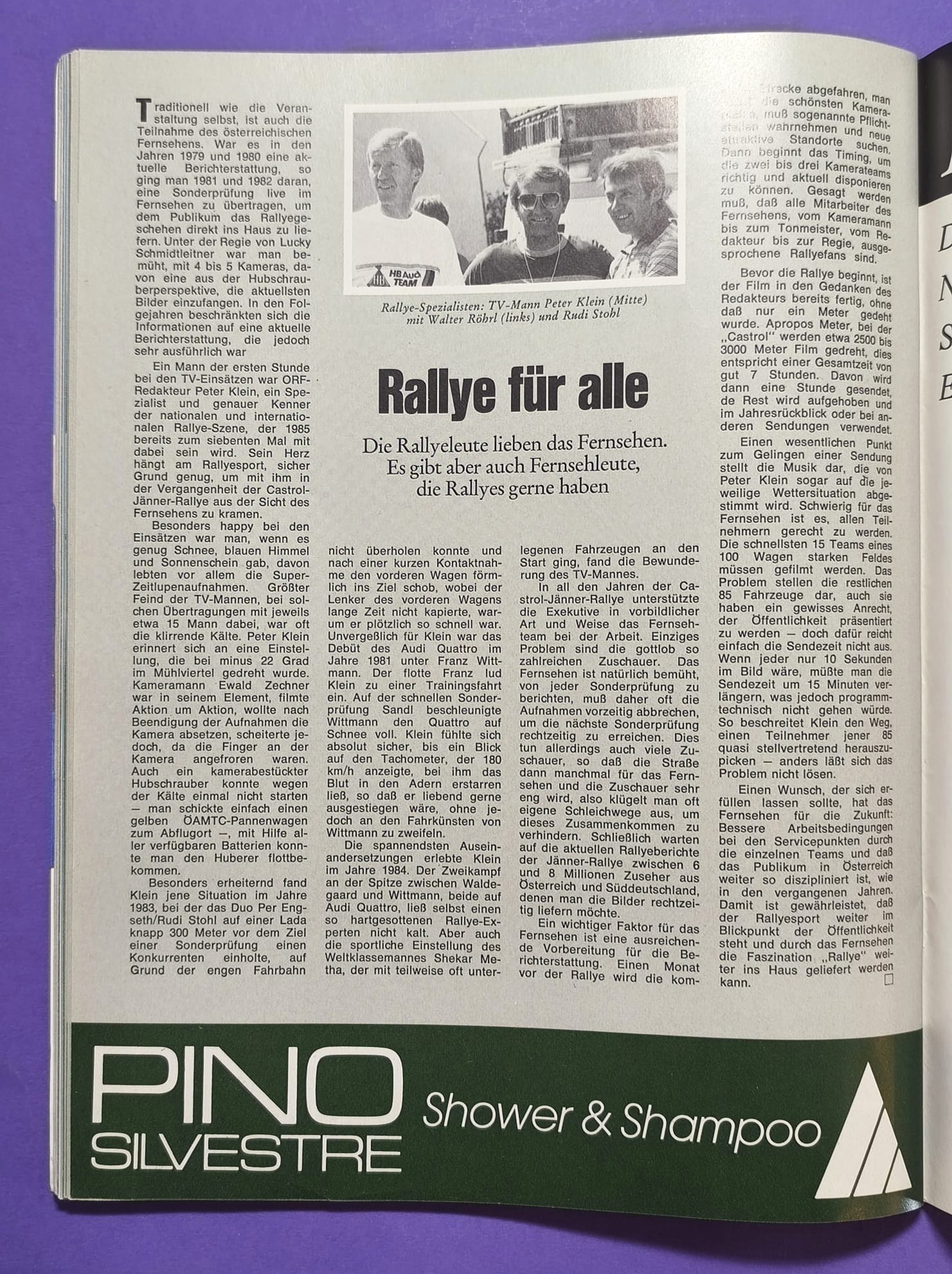 alte Auto Revue Zeitschrift Magazin, Heft, 12/1984, 16 Seiten Sonderteil Jänner Rallye Freistadt, Audi Quattro, Franz Wittmann, Testberichte Saab 900 Turbo 16, VW Scirocco GTX