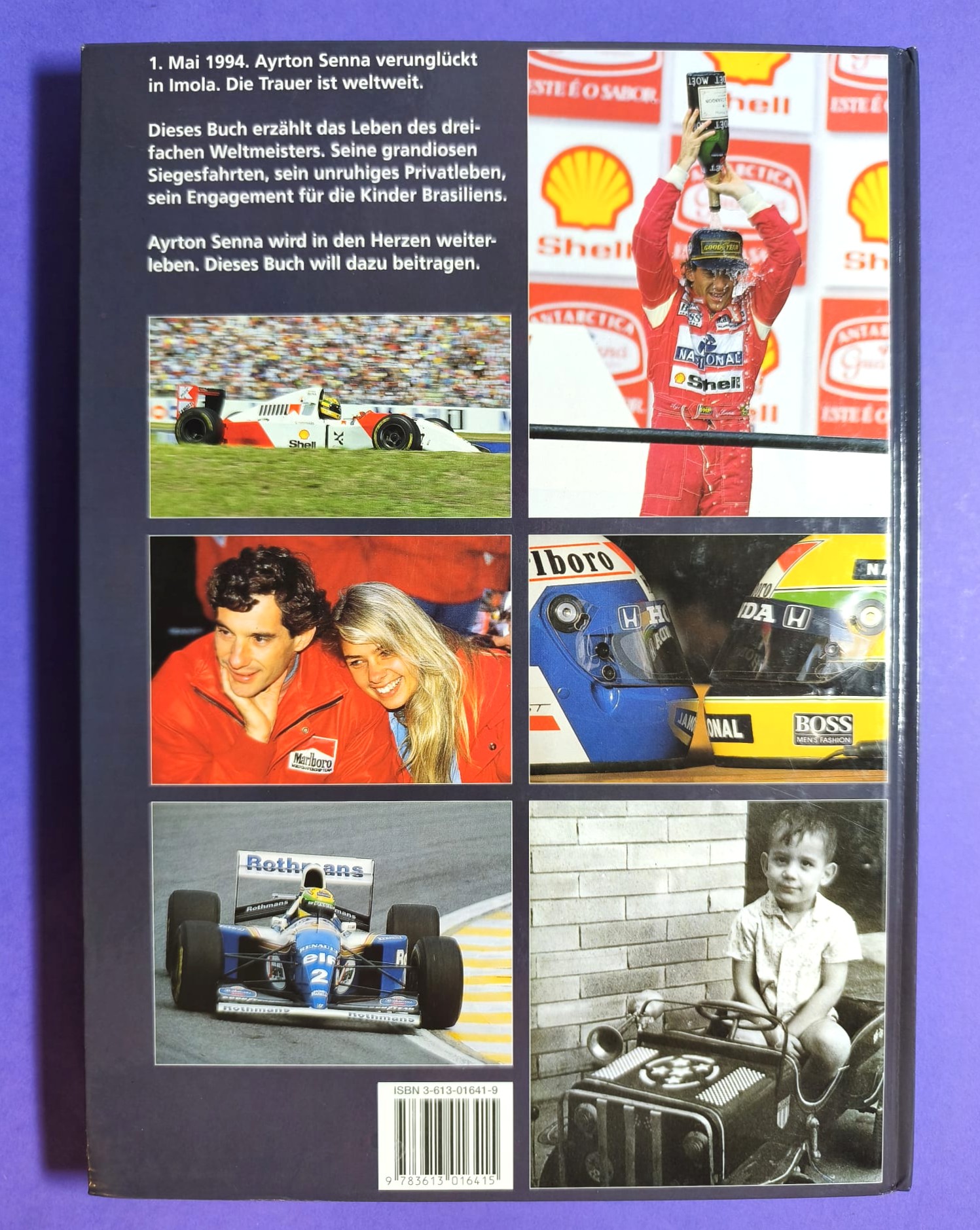 altes Buch, Ayrton Senna, Leben am Limit, Formel 1 Grand Prix Weltmeister 1988, 1990, 1991, McLaren Honda
