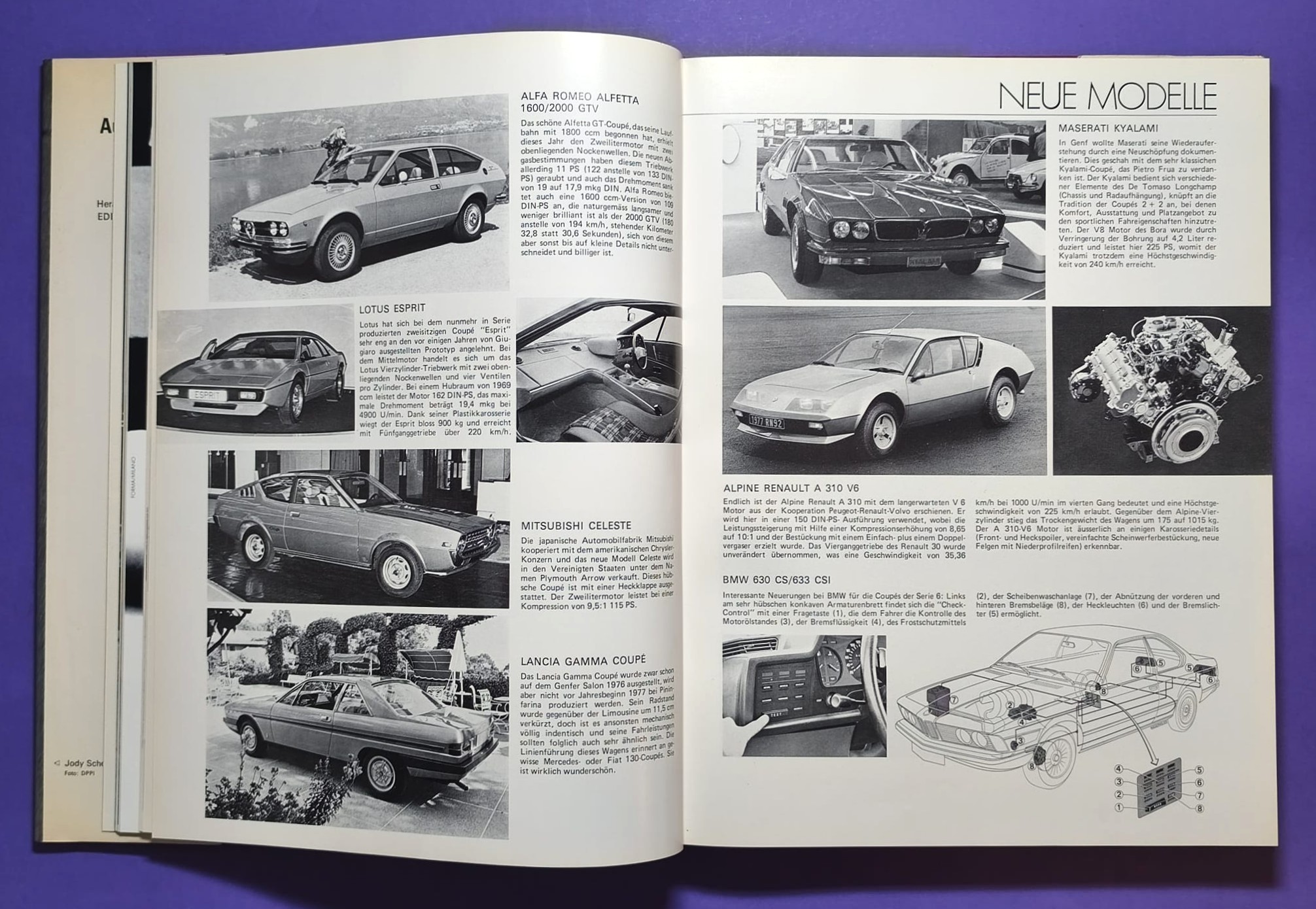 altes Buch, Auto Jahr 1976-1977, Nr. 24, Alfa Sud, Fiat Abarth 131, Lancia Stratos,.. Formel 1, LeMans, Rallye, Tourenwagen WM,.. BMW, 6 Rad Tyrrell, Niki Lauda Ferrari, Lotus, Porsche,..