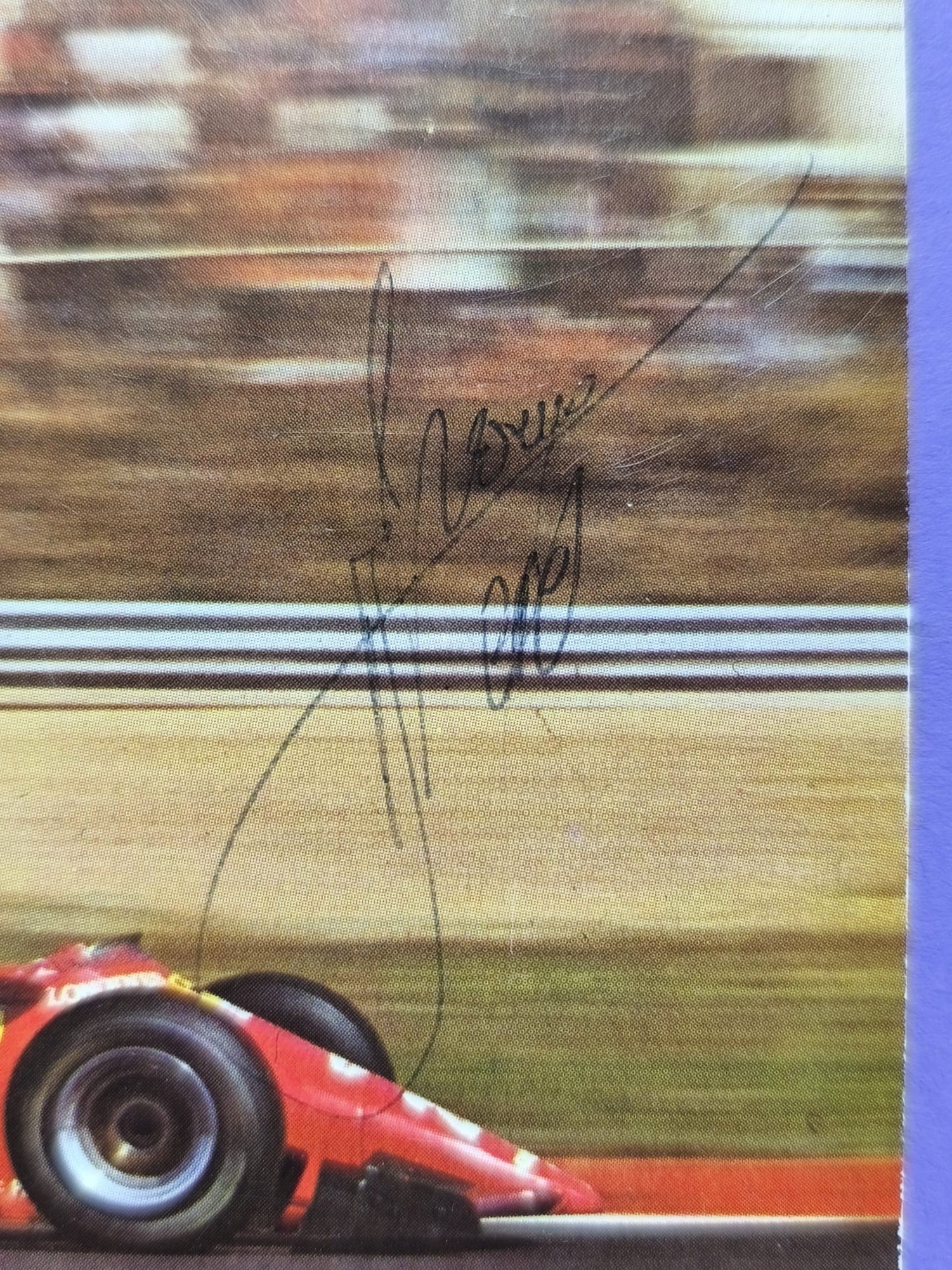 RARITÄT! Original Autogramm, Rene Arnoux, Ferrari, Formel 1 Grand Prix 1984, sehr seltene alte Karte aus der ehemaligen Tschechoslowakei, 11x15cm