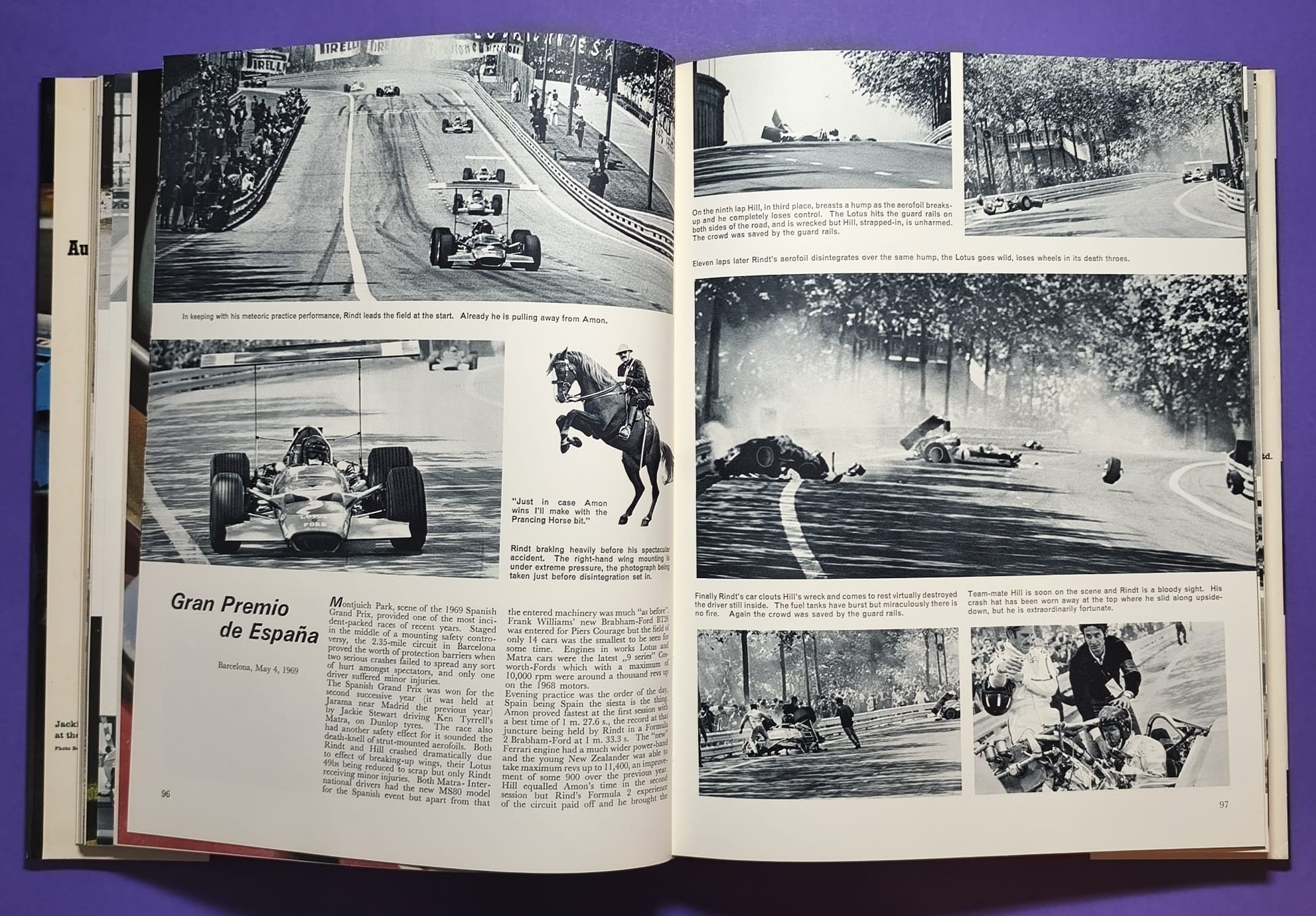 altes Buch, Automobile Year 1969-1970, Ford Capri, Opel Manta,.. Formel 1, LeMans, Rallye, Indy Car,.. Jochen Rindt, Hill, Ickx, Siffert, Stewart,.. Lotus, Ferrari, Porsche 917, Matra,.. ENGLISCH!