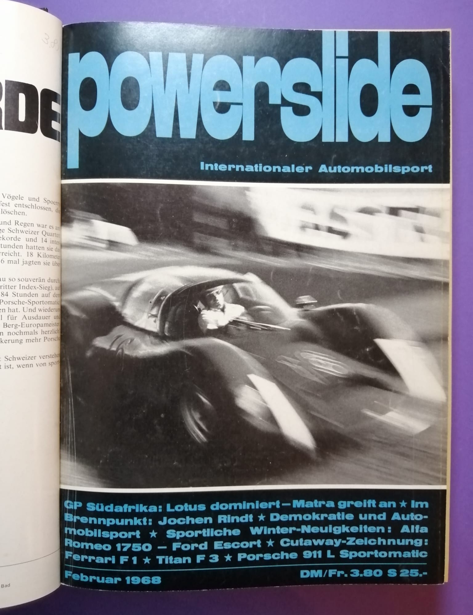alte Powerslide 1968 Zeitschriften Magazine gebunden als Buch, 12 Hefte, Formel 1, Jochen Rindt, Siffert, Porsche, Motorsport,..