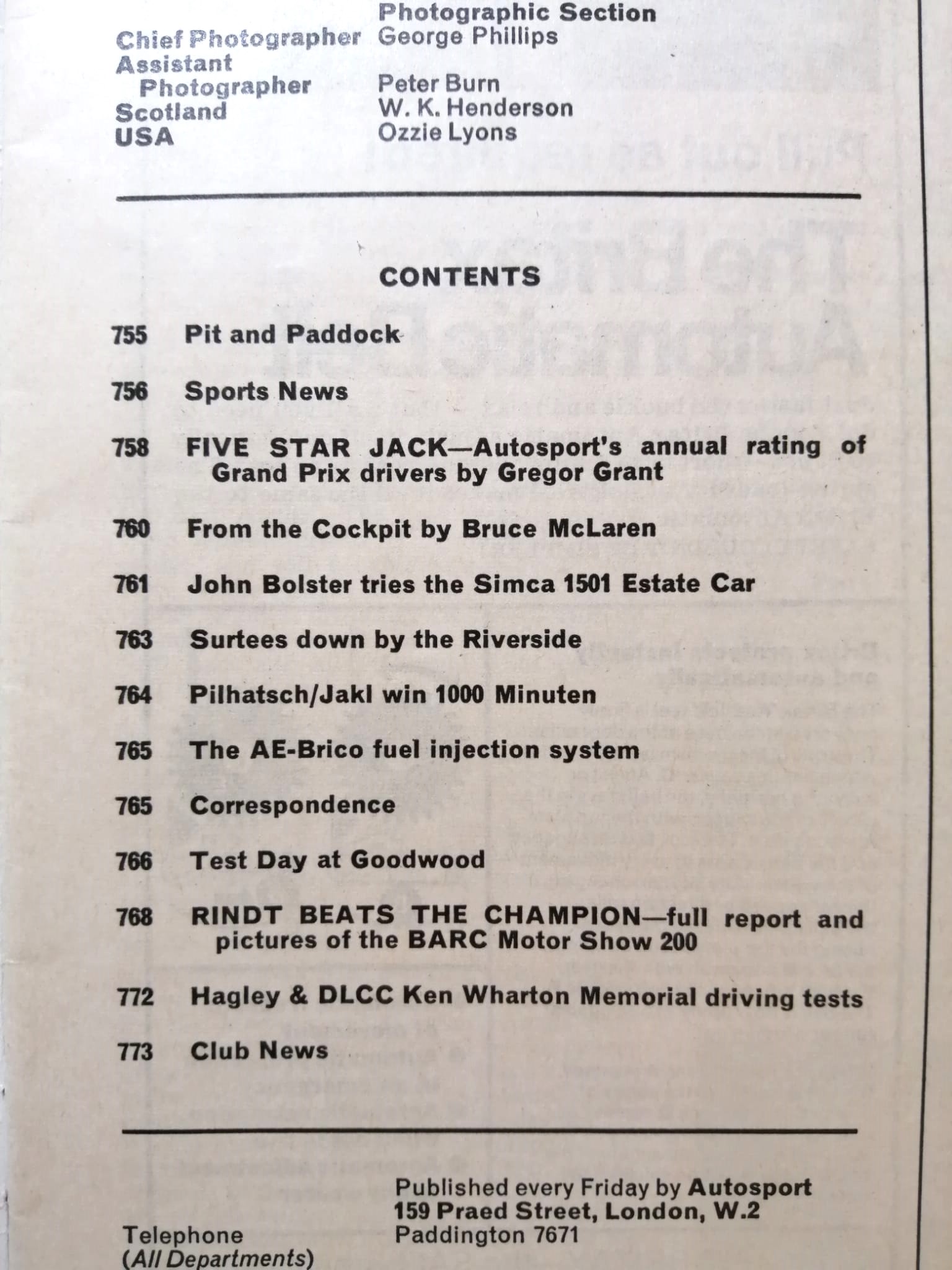 alte Zeitschrift Magazin Heft Autosport, 4. November 1966, Jochen Rindt, Roy Winkelmann Brabham Formel 2 Brans Hatch, Matra Sportwagen,.. Englisch