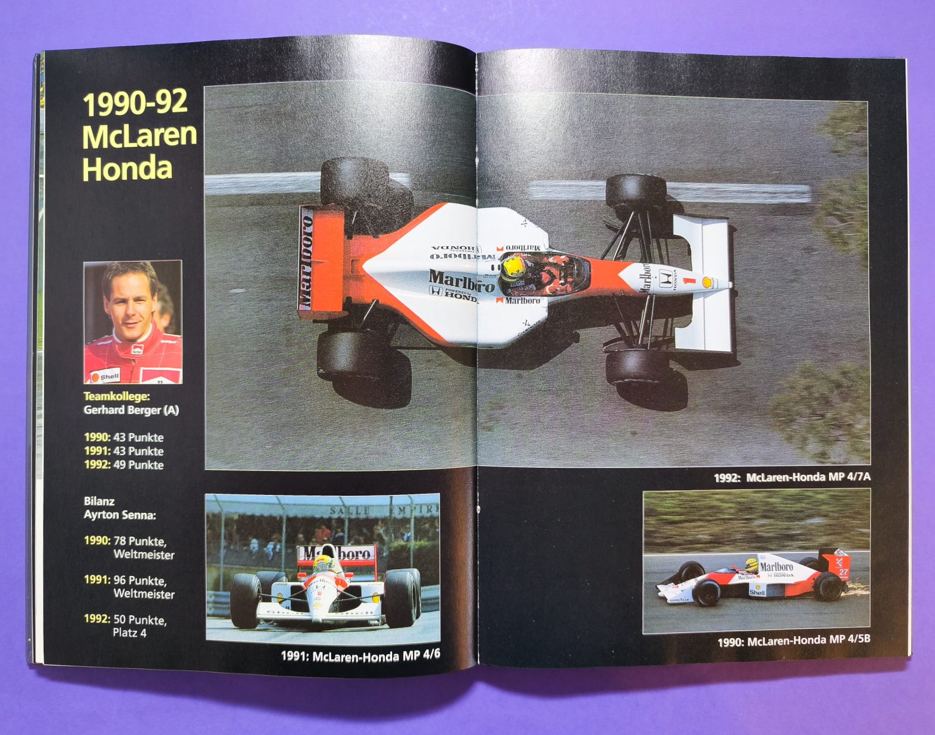 altes Buch, Ayrton Senna, Leben am Limit, Formel 1 Grand Prix Weltmeister 1988, 1990, 1991, McLaren Honda