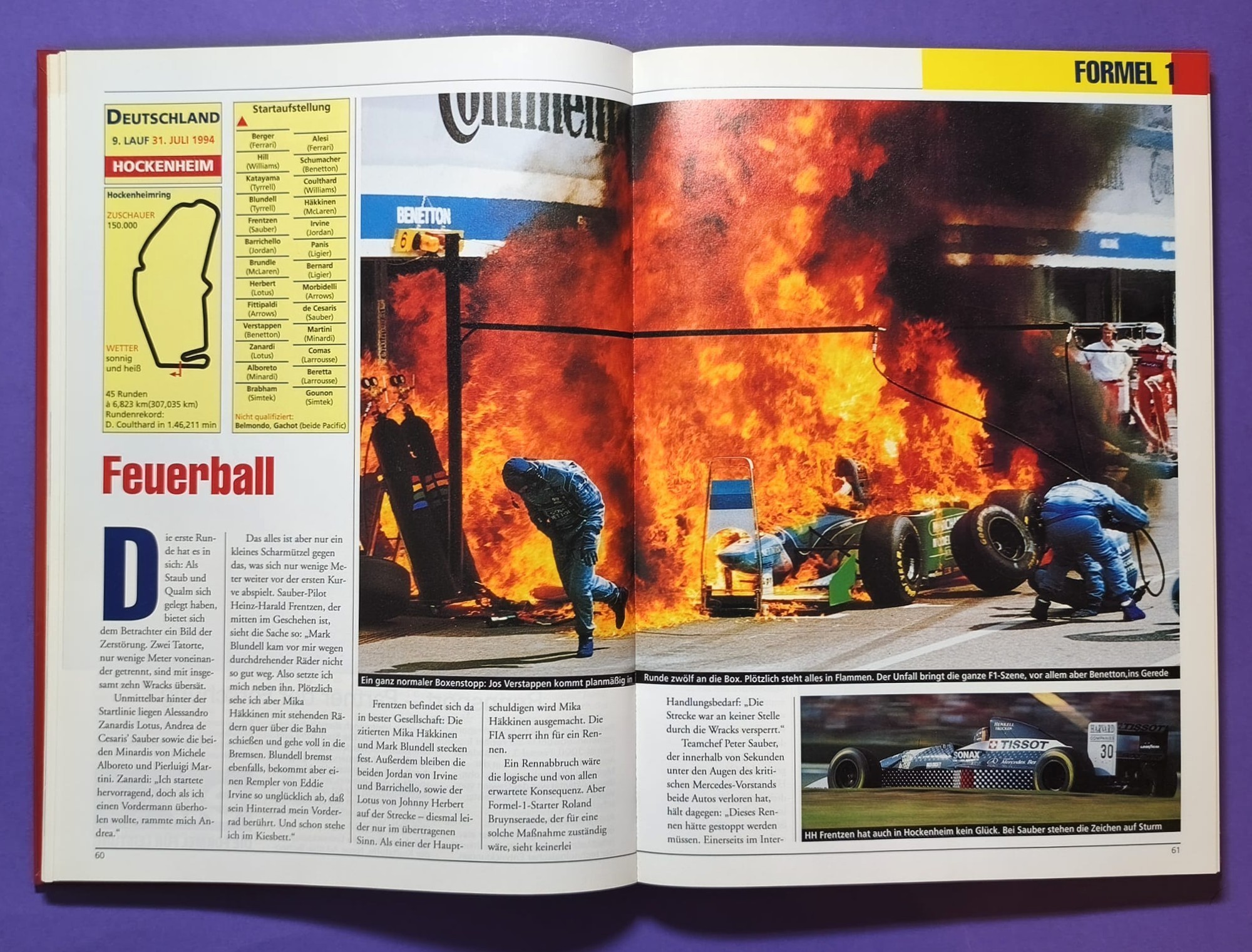 altes Jahrbuch, Rennreport 1994, Formel 1, Senna, Schumacher, Ratzenberger, DTM, Alfa 155, Opel Calibra, STW, BMW, 24h LeMans,..