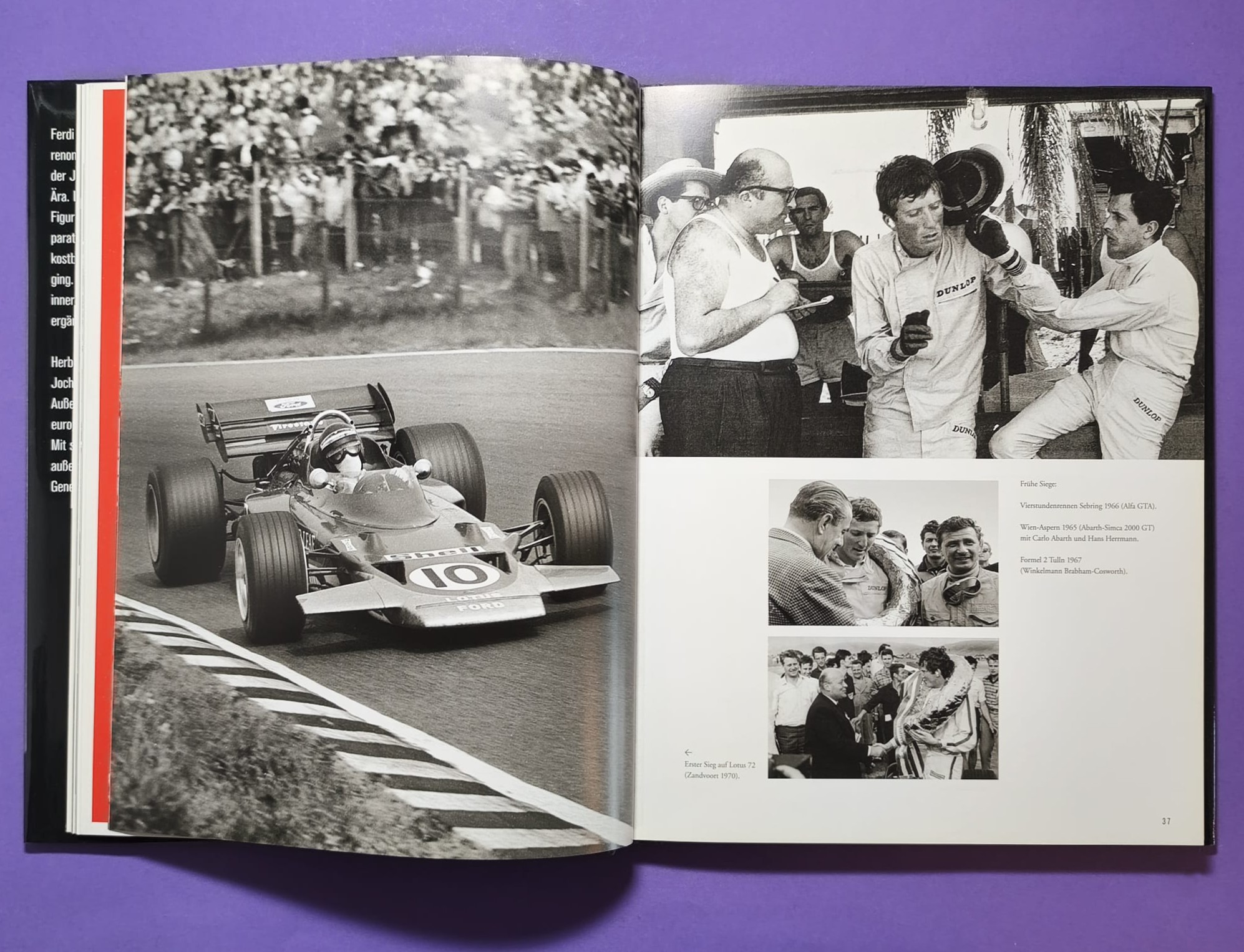 altes Buch, Jochen Rindt, Der erste Popstar der Formel 1, Grand Prix Weltmeister 1970, Gold Leaf Lotus72