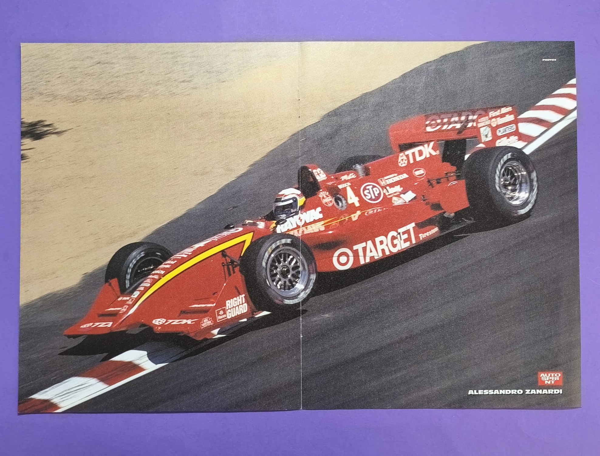 altes Poster, Allessandro Zanardi, Indy Car, Gerhard Berger, Benetton Renault, Formel 1 Grand Prix 1996, 28x42cm