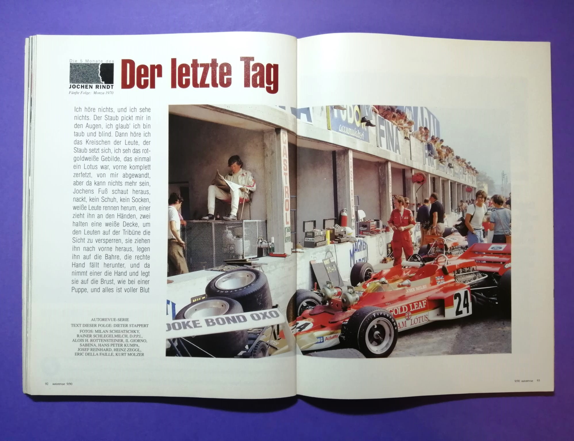 alte Zeitschrift Magazin Heft Auto Revue, 09/1990, Sonderbericht Die fünf Monate des Jochen Rindt (15 Seiten), Gold Leaf Lotus72, Formel 1 Grand Prix 1970