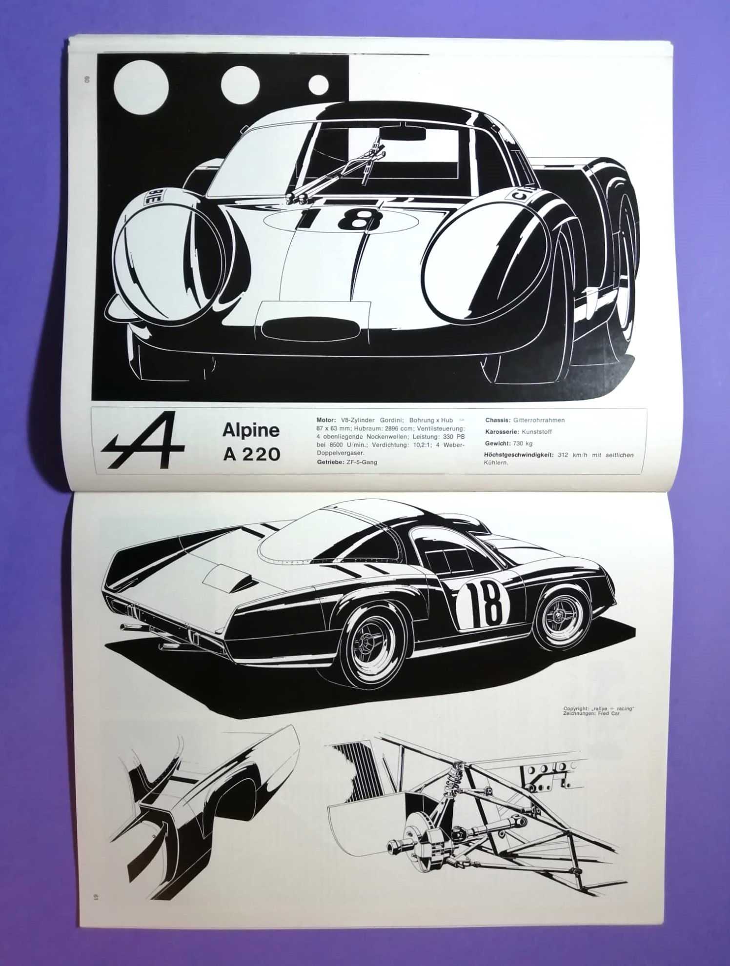 alte Zeitschrift Magazin Heft, Rallye Racing 08/1969, Jochen Rindt, F. Cevert, Formel 2 Tulln Langenlebarn,.. mit Mittelposter Schurti Formel V 