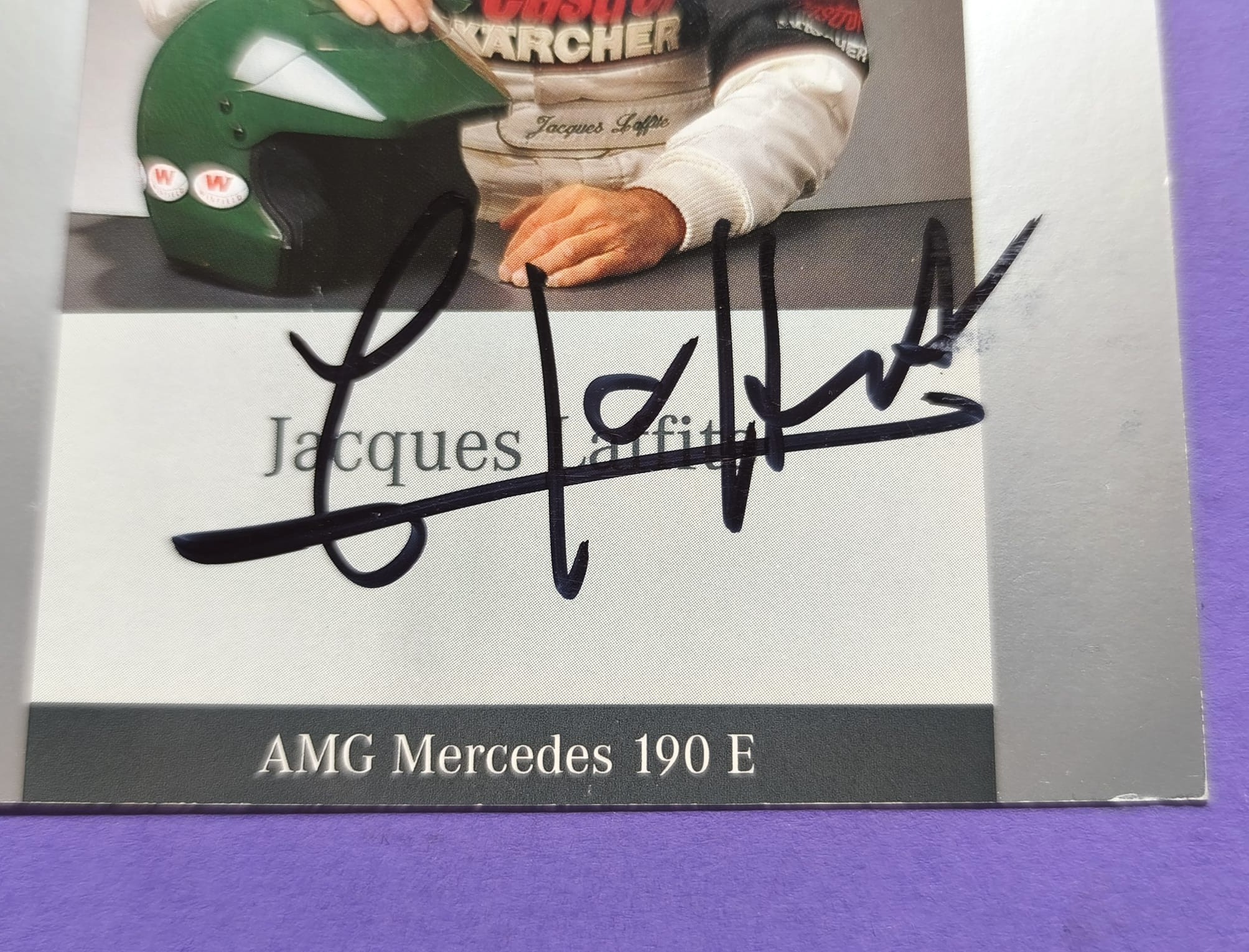 Original Autogramm, Jacques Laffite, AMG Mercedes-Benz 190E DTM 1992, alte Mercedes Karte 11x15cm