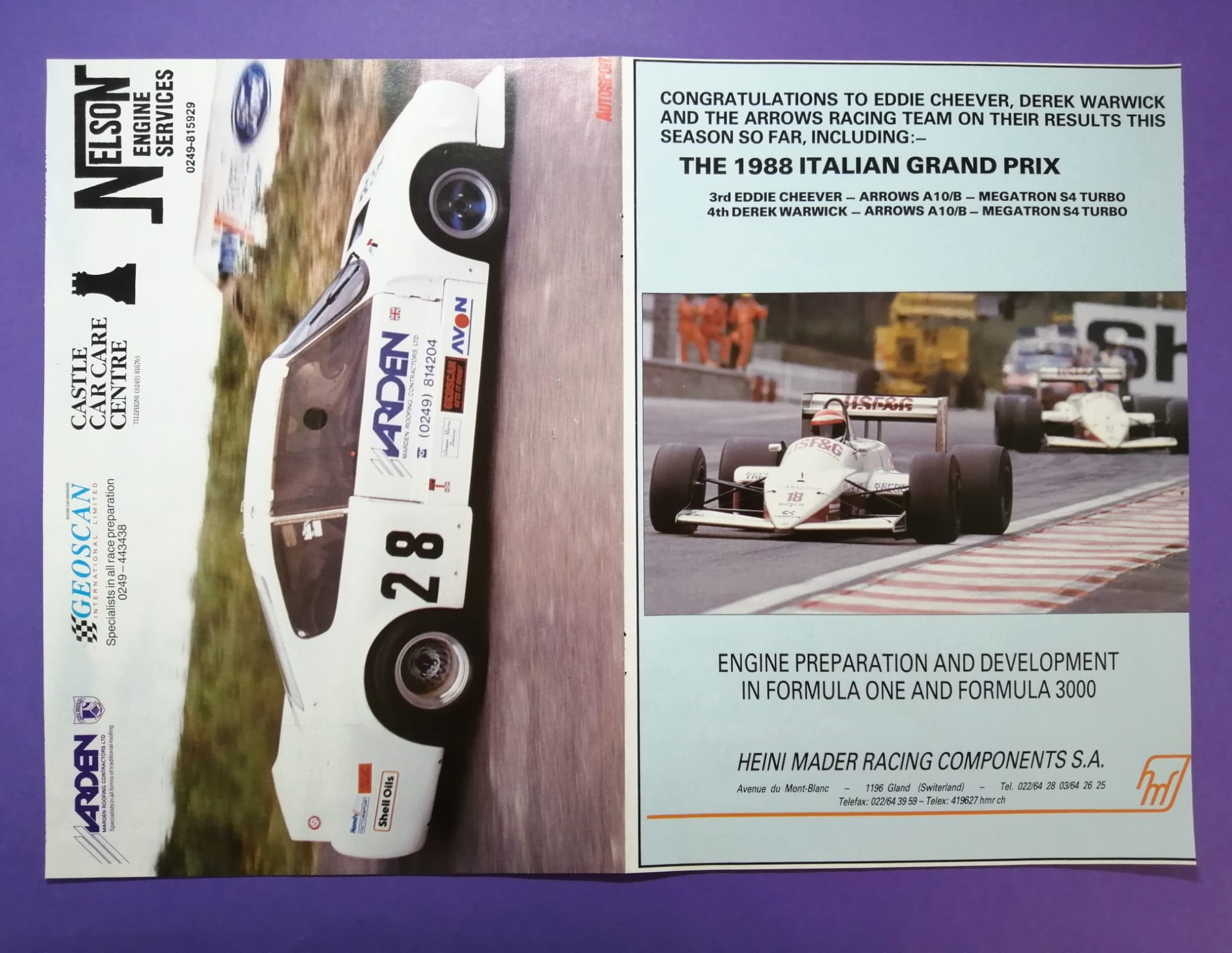 altes Poster, Ford Sierra Cosworth Rallye, Trevor Smith, Roger Jones, 80er Jahre, 30x42cm