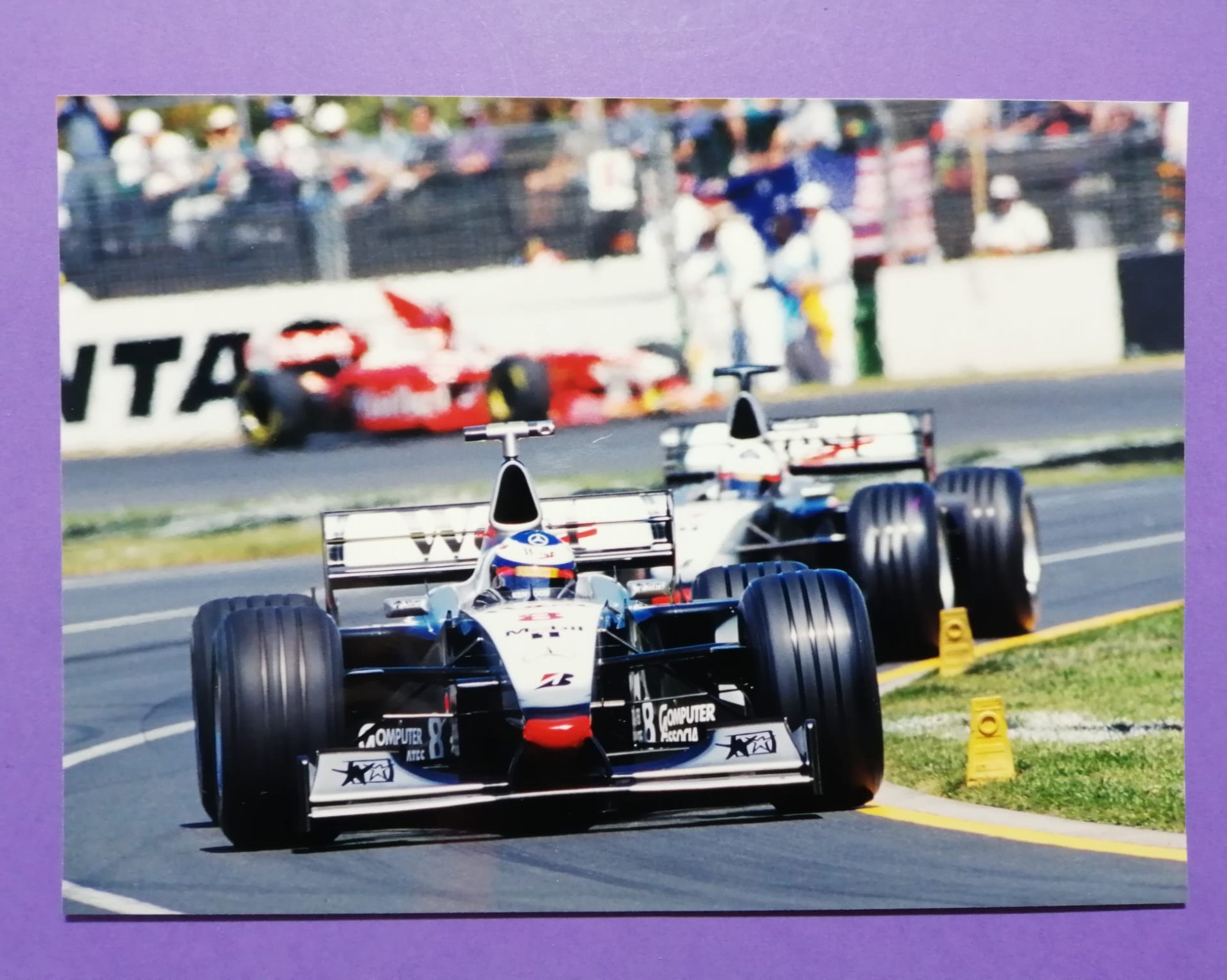 altes Pressefoto, Mika Häkkinen, McLaren Mercedes, Formel 1 Grand Prix Australien Melbourne 1998, 13x18cm
