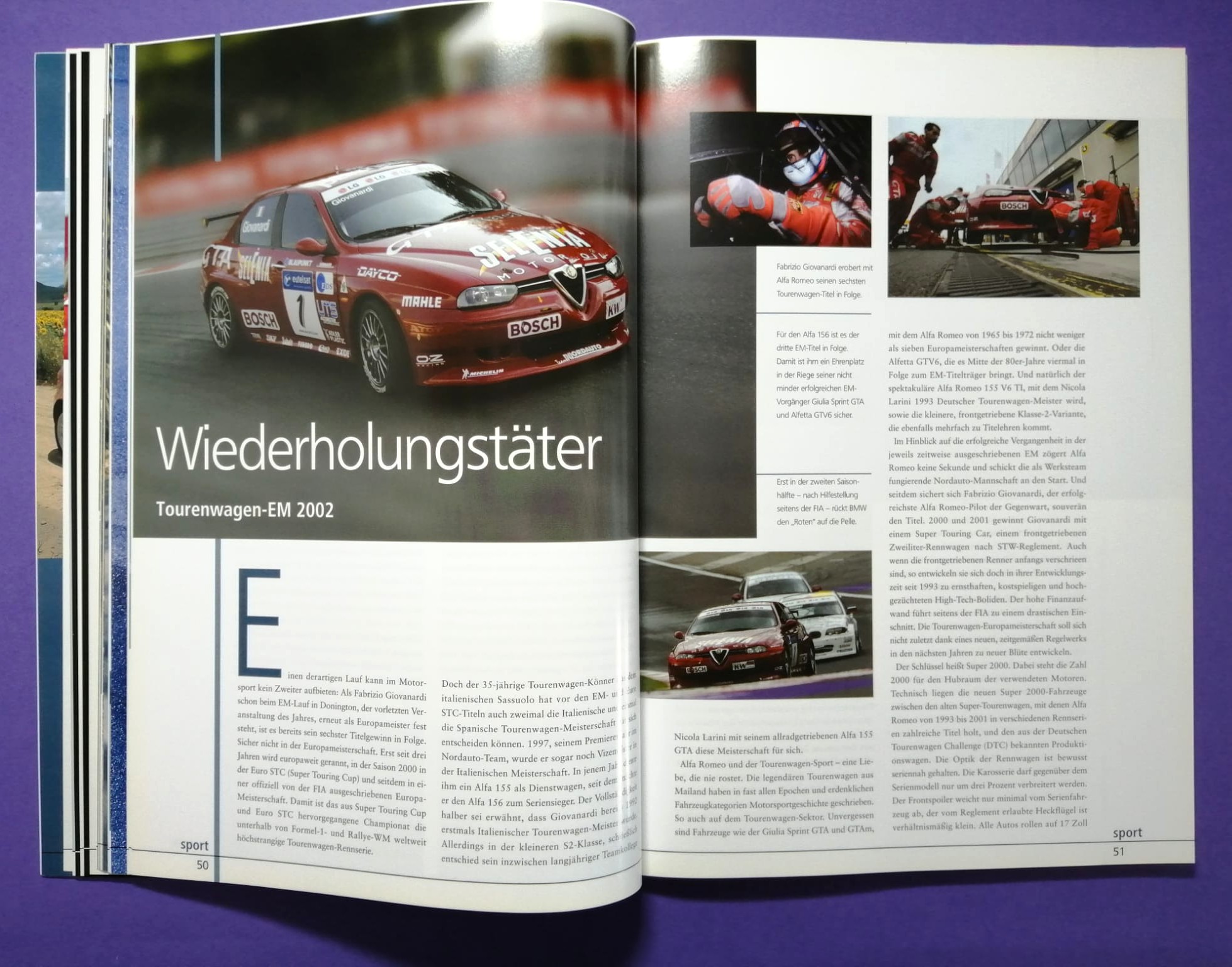 altes Alfa-Romeo Jahrbuch Magazin, Nr.3, Jahr 2002, Alfa 147 GTA & Cup, 156 GTA, Brera, 24h LeMans, Tourenwagen WM, Oldtimer...