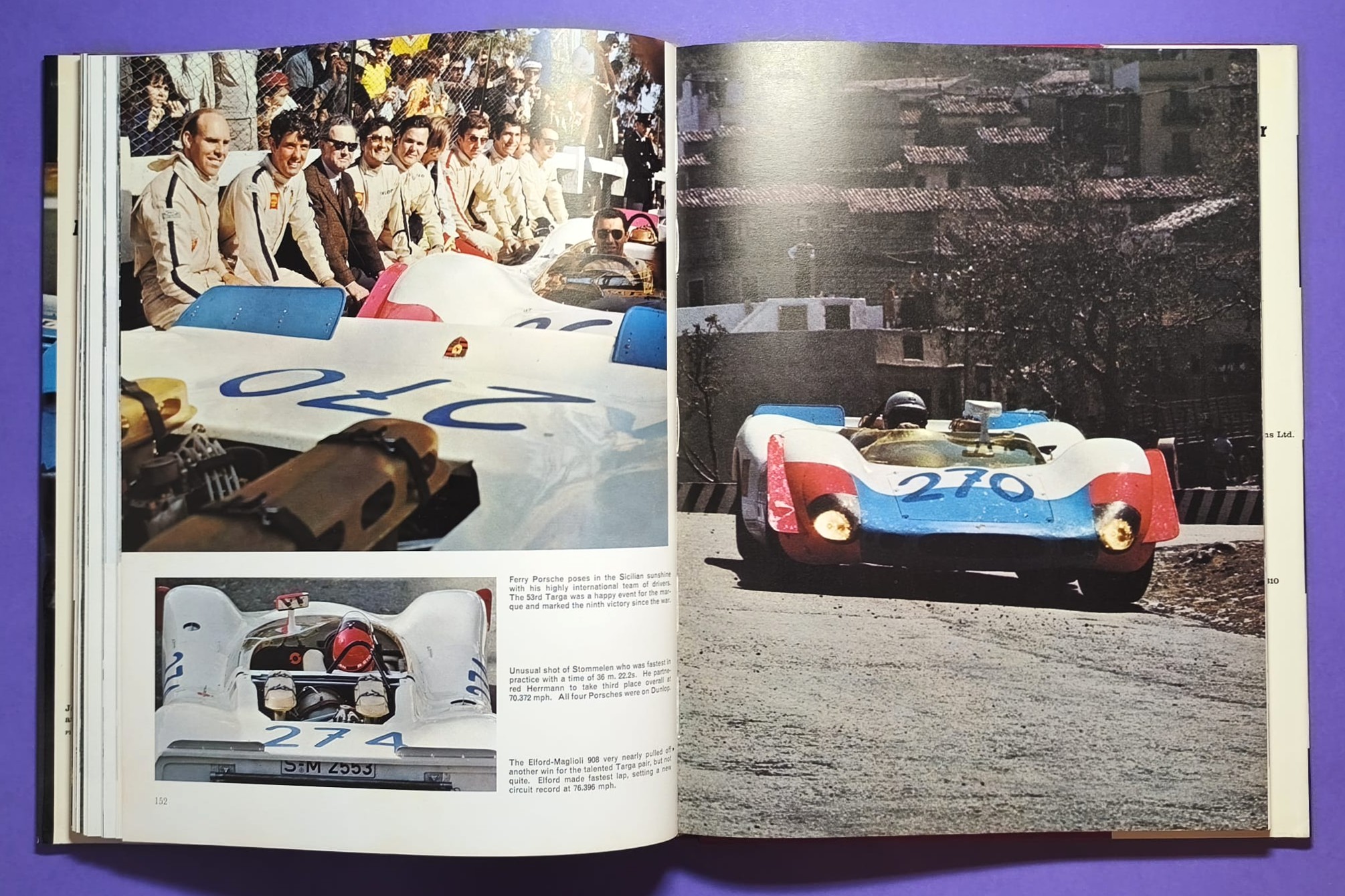 altes Buch, Automobile Year 1969-1970, Ford Capri, Opel Manta,.. Formel 1, LeMans, Rallye, Indy Car,.. Jochen Rindt, Hill, Ickx, Siffert, Stewart,.. Lotus, Ferrari, Porsche 917, Matra,.. ENGLISCH!