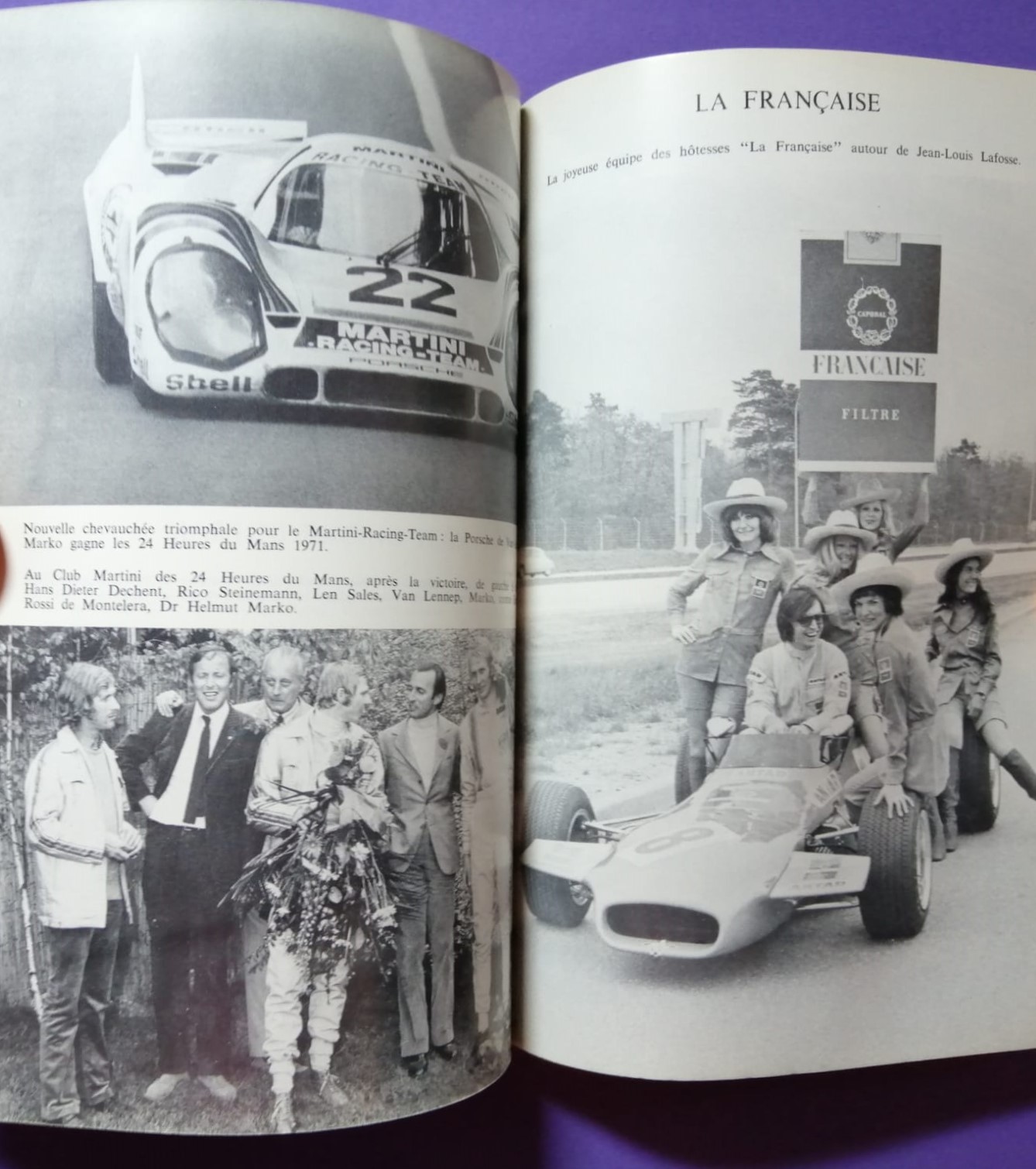 RARITÄT! altes Taschenbuch, Le Nerf de la Course, Francois Cevert, Jackie Stewart, Tyrrell, Martini Porsche 917,.. Formel 1 Grand Prix, Französisch!