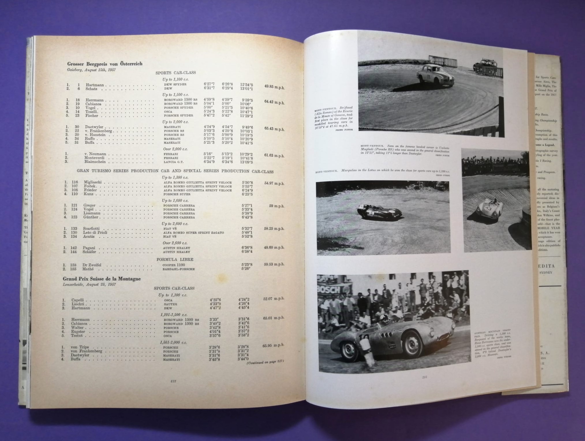 RARITÄT! sehr altes Buch, Automobile Year 1958 Edition Nr.5, Rennsaison 1957, Borgward, Porsche 356, Maserati 450S,.. Formel 1, LeMans, Mille Miglia, Gaisberg,.. Vanwall, Jaguar F-Type,.. ENGLISCH!