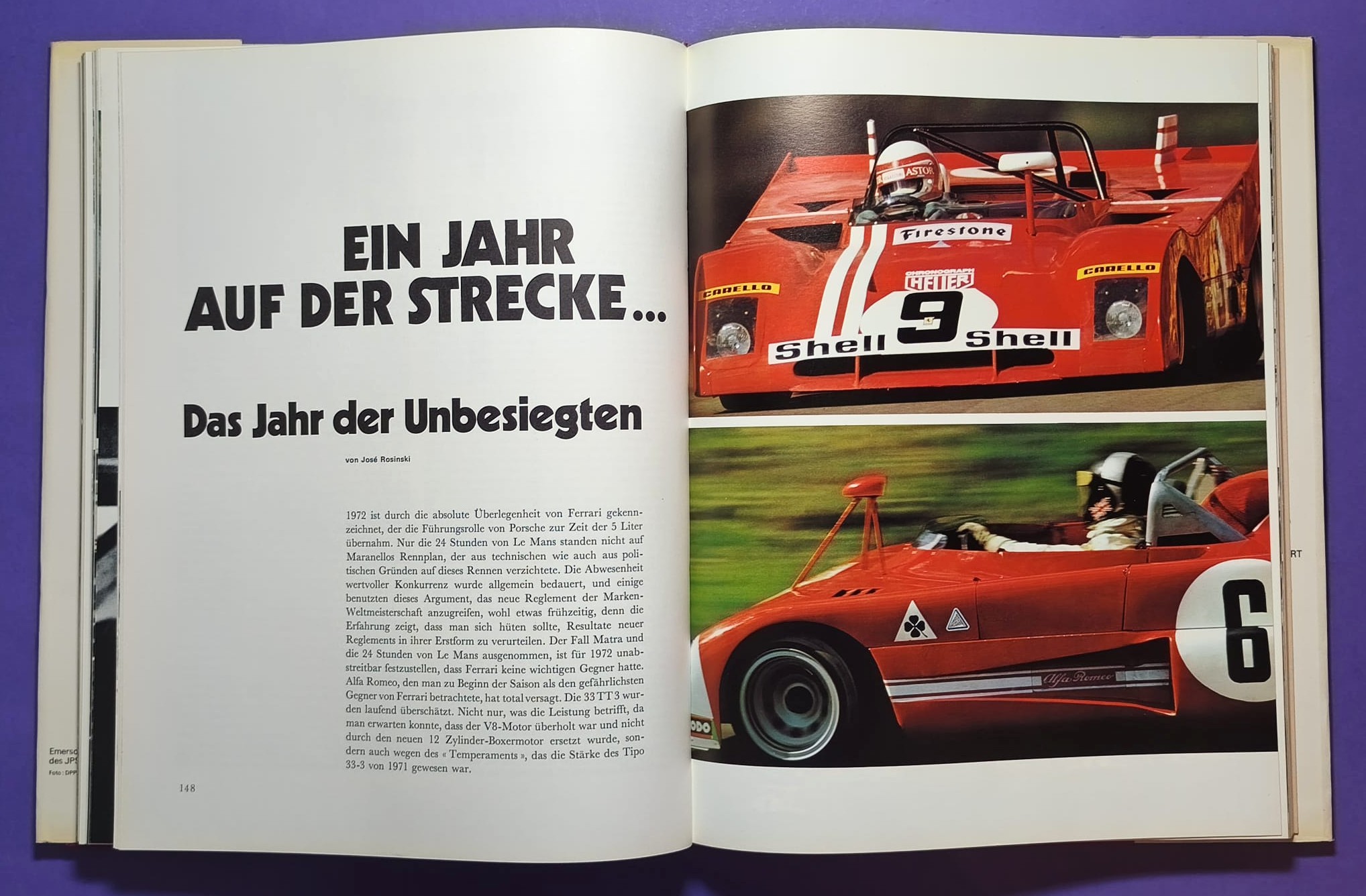 altes Buch, Auto Jahr 1972-1973, Nr. 20, Alfa GTAm, BMW, Citroen, Lotus, Ferrari, Maserati, Porsche 917,.. Formel 1, 2, LeMans, Rallye, Indy Car, Targa Florio,.. Cevert, Stewart, Peterson, Lauda,..
