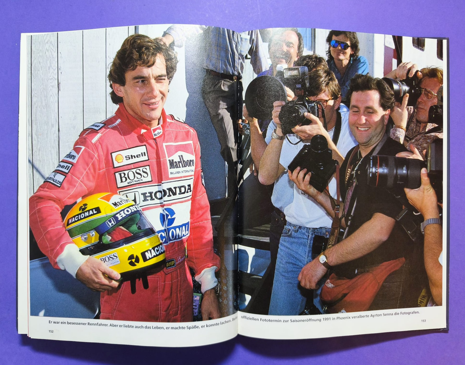 altes Buch, Ayrton Senna, Leben am Limit, Formel 1 Grand Prix Weltmeister 1988, 1990, 1991, McLaren Honda