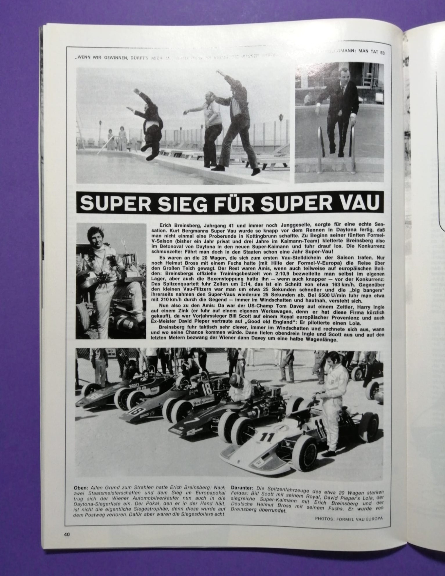 alte Zeitschrift Magazin Heft Auto Revue, 03/1971, Renault Alpine, Rallye Monte-Carlo, mit Mittelposter Formel Super V USA, Erich Breinsberg, Kurt Bergmann, Kaimann,..