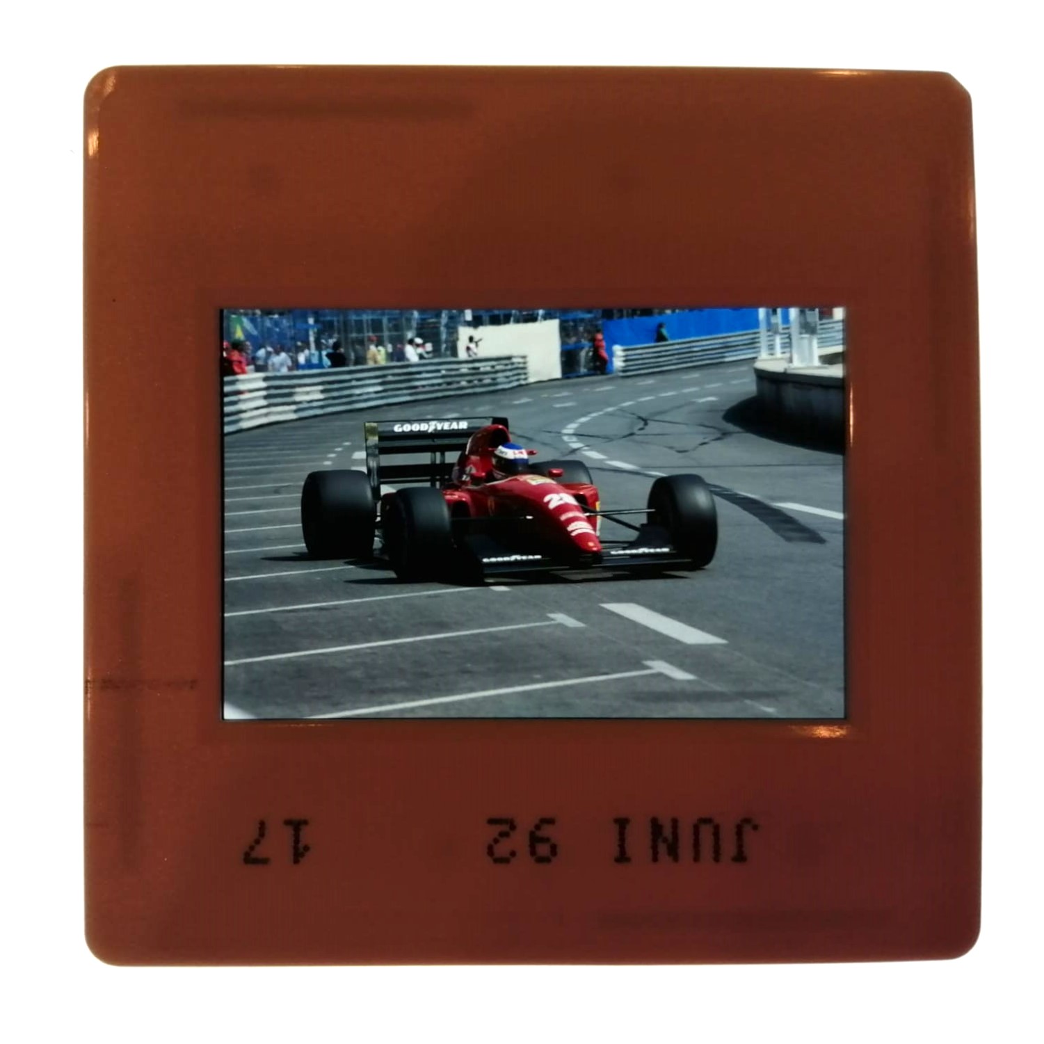 altes Presse Foto DIA, Ivan Capelli, Ferrari, Formel 1 Grand Prix Monaco 1992, 5x5cm