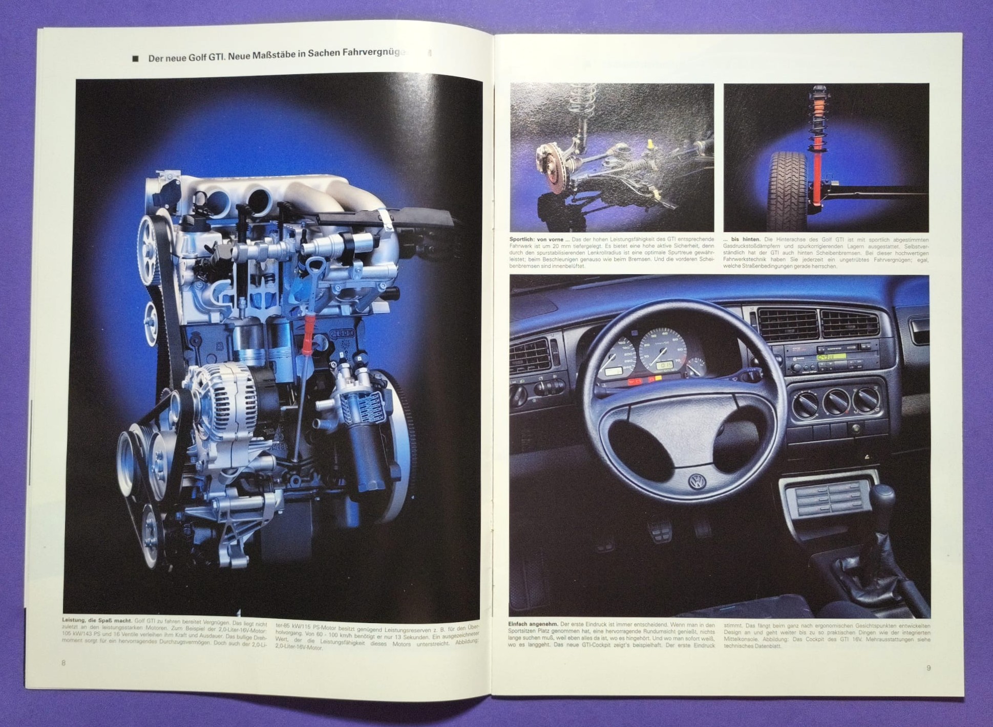 altes Original Autoprospekt, VW Golf 3 GTI 16V, Ausgabe Österreich 09/1991
