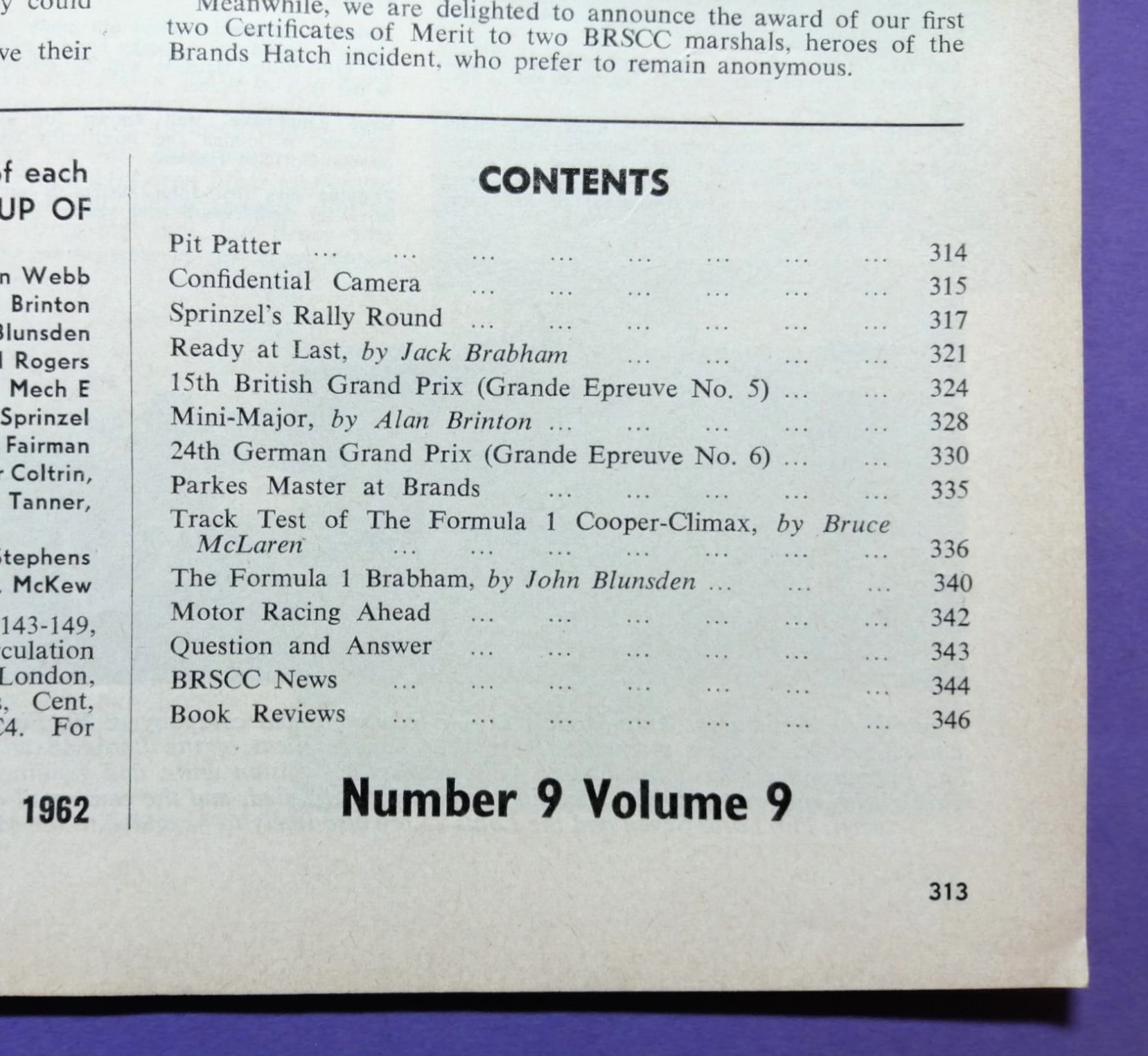 alte Zeitschrift Magazin Heft Motor Racing, 09/1962, Bruce McLaren Track Test Cooper Climax V8 Formel 1, Jim Clark,.. Englisch!