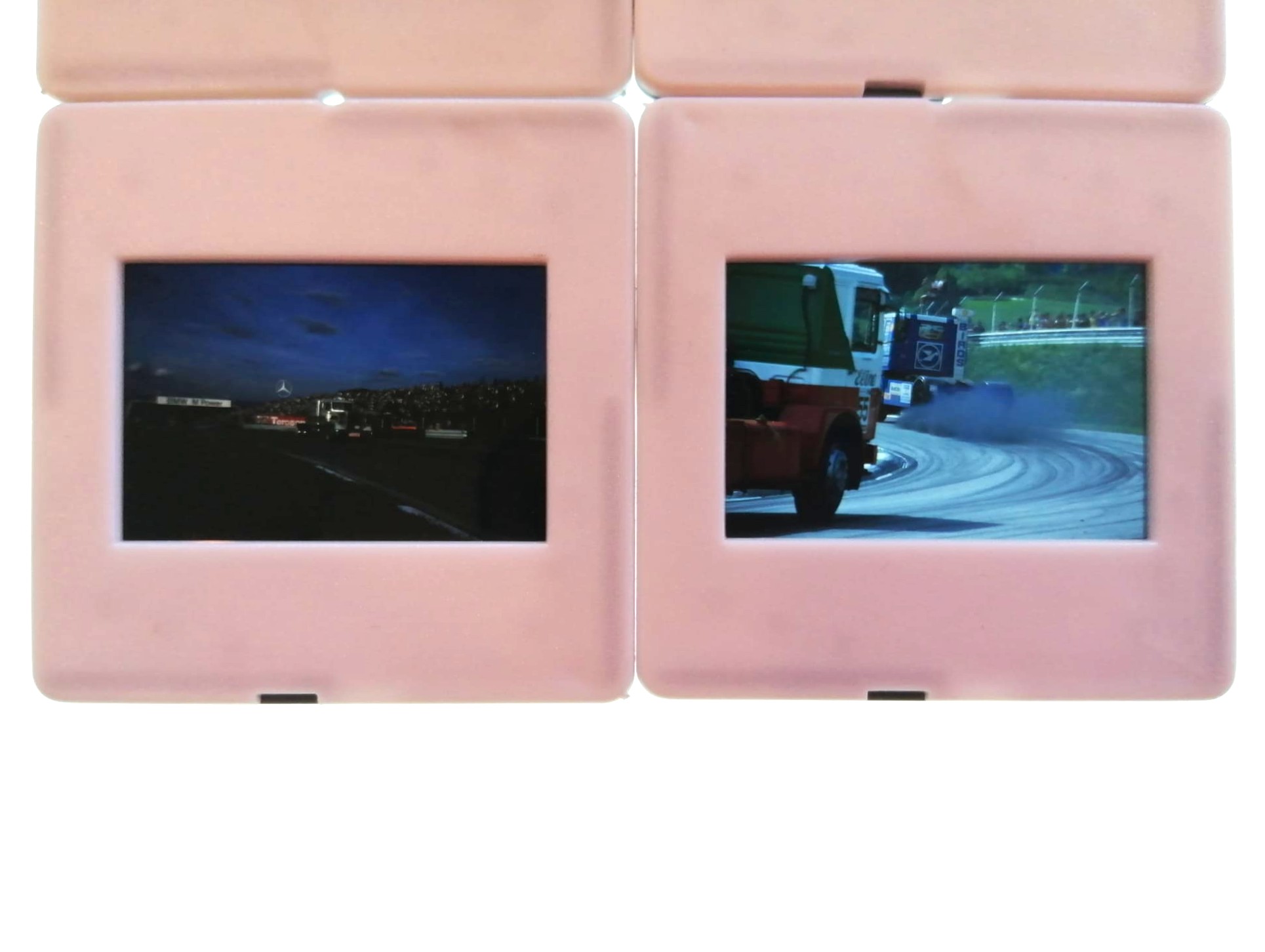 6 Stück alte Presse Foto DIAs, Truck Grand Prix Österreichring, 80er Jahre, LKW, Lastwagen, 5x5cm