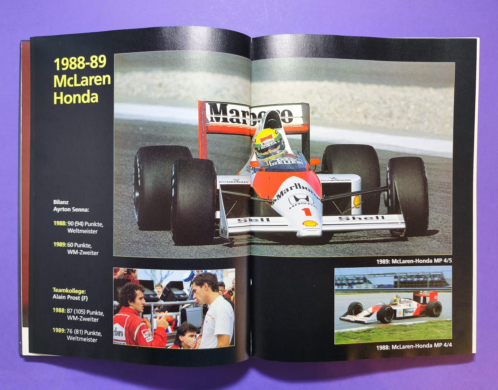 altes Buch, Ayrton Senna, Leben am Limit, Formel 1 Grand Prix Weltmeister 1988, 1990, 1991, McLaren Honda