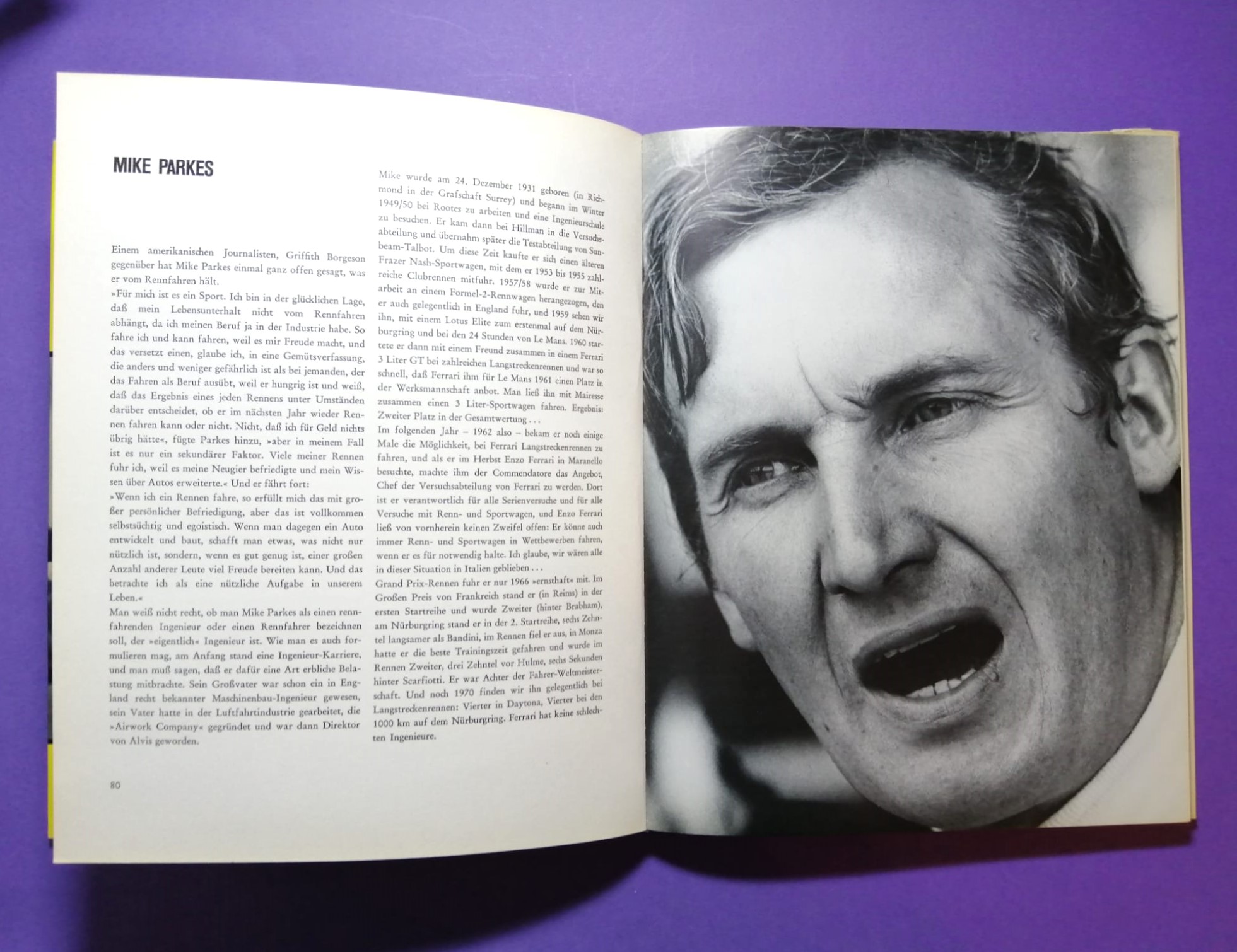 altes Buch, Rennfahrer, Formel 1 Grand Prix, Jochen Rindt, Bonnier, Chiron, Clark, Cevert, Chapman, Piper, Peterson, Siffert, Trips,..
