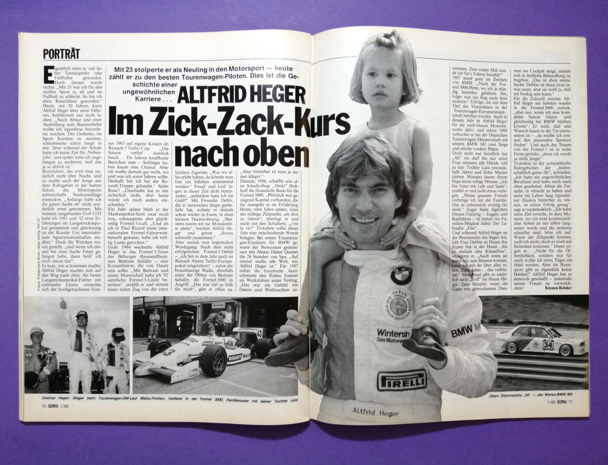 alte Zeitschrift, Magazin, Heft, Rallye Racing, Nr. 1, 4. Jänner 1989, Testbericht BMW M3 E30, DTM, Martini Lancia Delta, Rallye Monte Carlo, Senna McLaren,..
