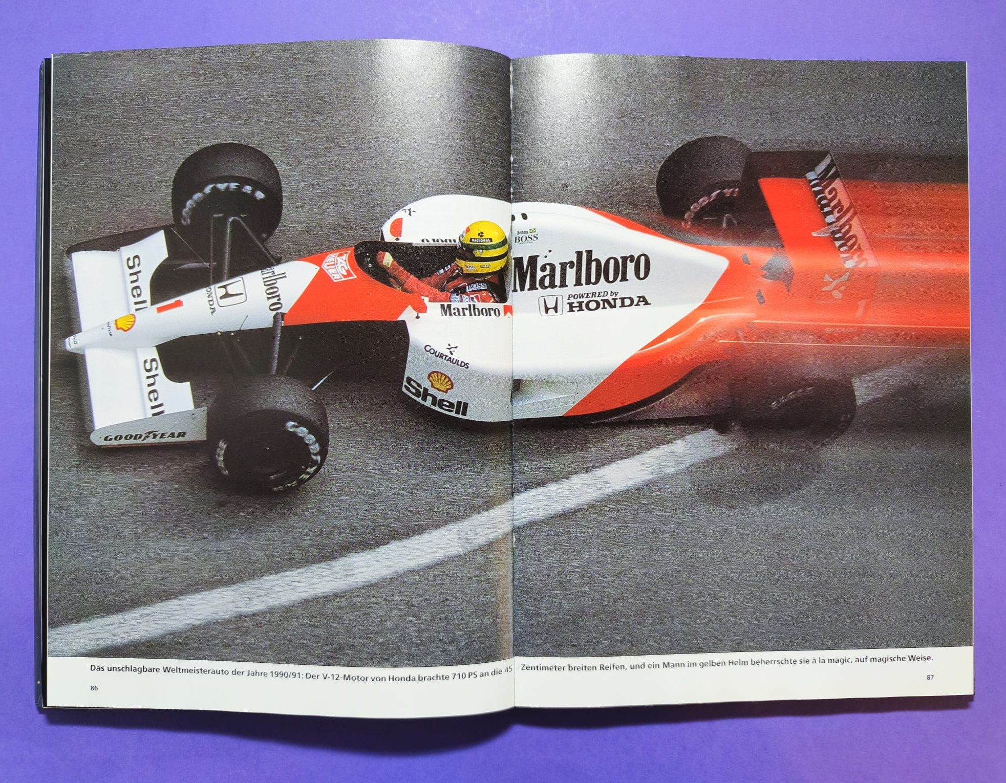altes Buch, Ayrton Senna, Leben am Limit, Formel 1 Grand Prix Weltmeister 1988, 1990, 1991, McLaren Honda