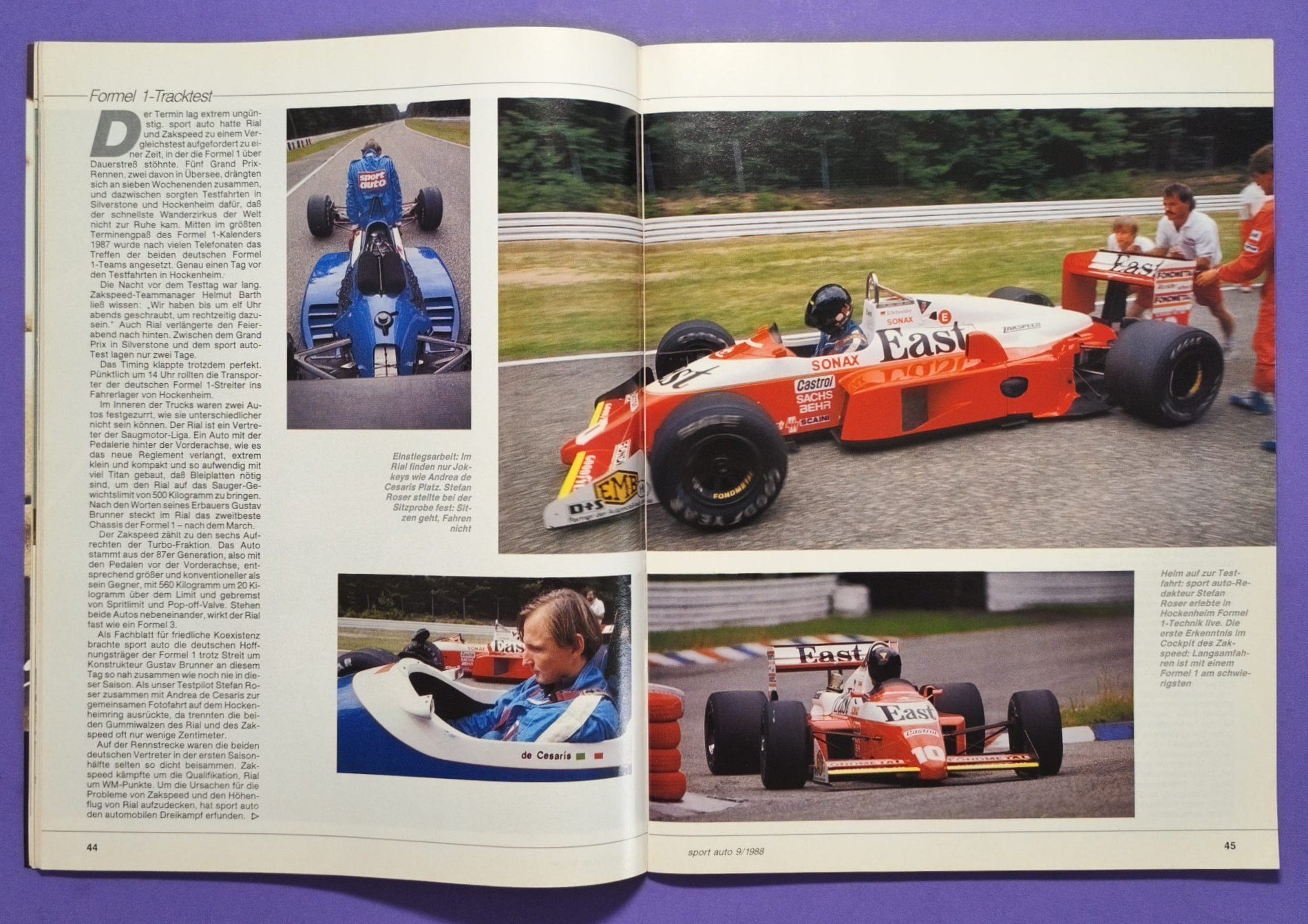 alte Zeitschrift Magazin Heft Sport Auto, 9/1988, West Zakspeed Formel 1 Grand Prix, Test BMW Alpina B6 3.5S E30, Martini Porsche 911, 935/78 Moby Dick, Würth Supercup, Ayrton Senna,..