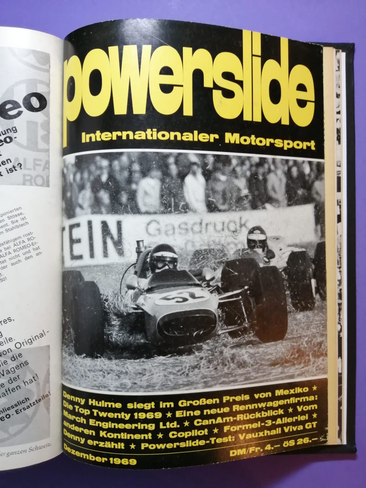 alte Powerslide 1969 Zeitschriften Magazine gebunden als Buch, 12 Hefte, Formel 1, Jochen Rindt, Siffert, Porsche, Motorsport,..