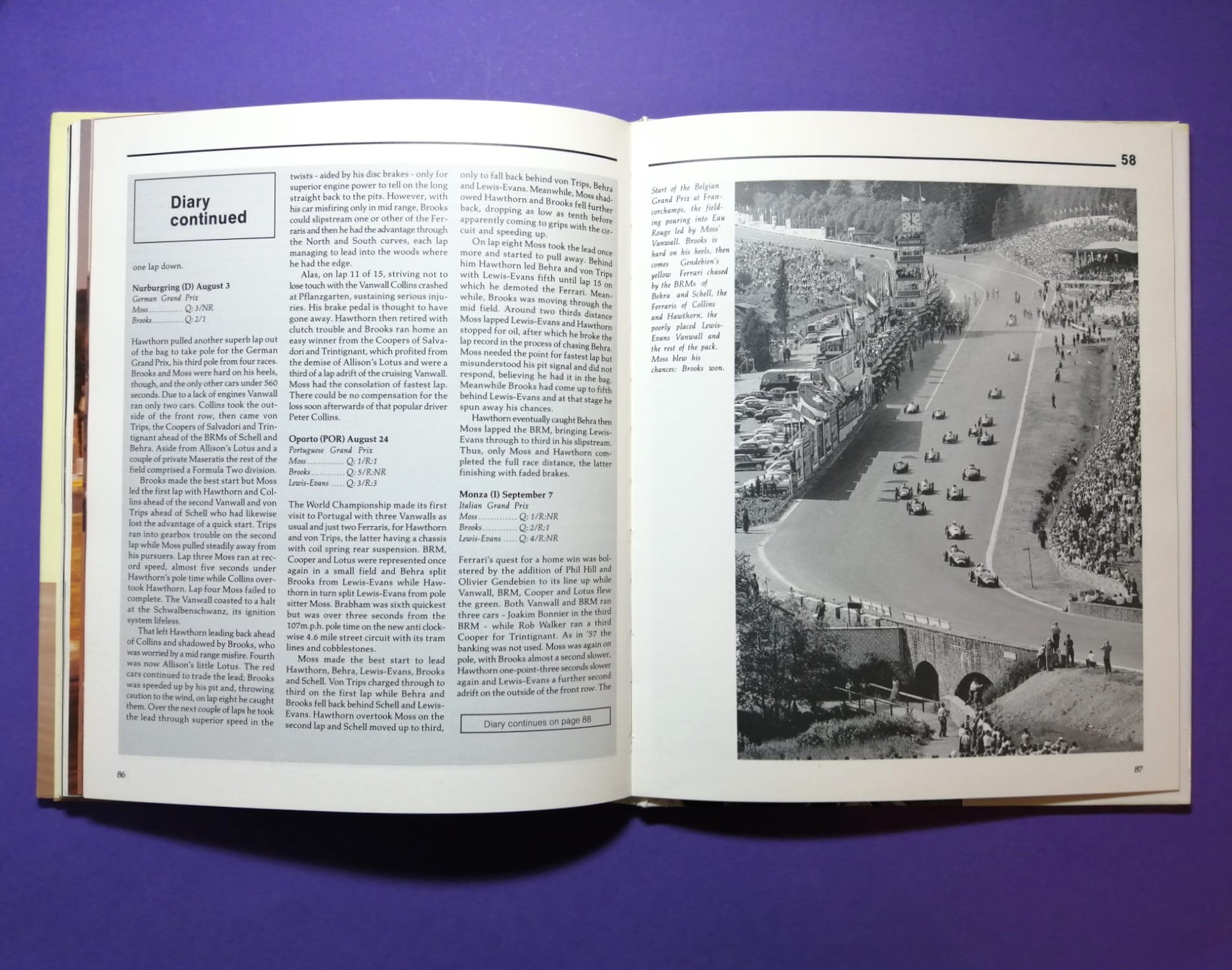 altes Buch, Vanwall 2.5 Litre F1, Formel 1 Grand Prix Konstrukteur Weltmeister 1958, Monaco, Spa-Francorchamps,.. Englisch