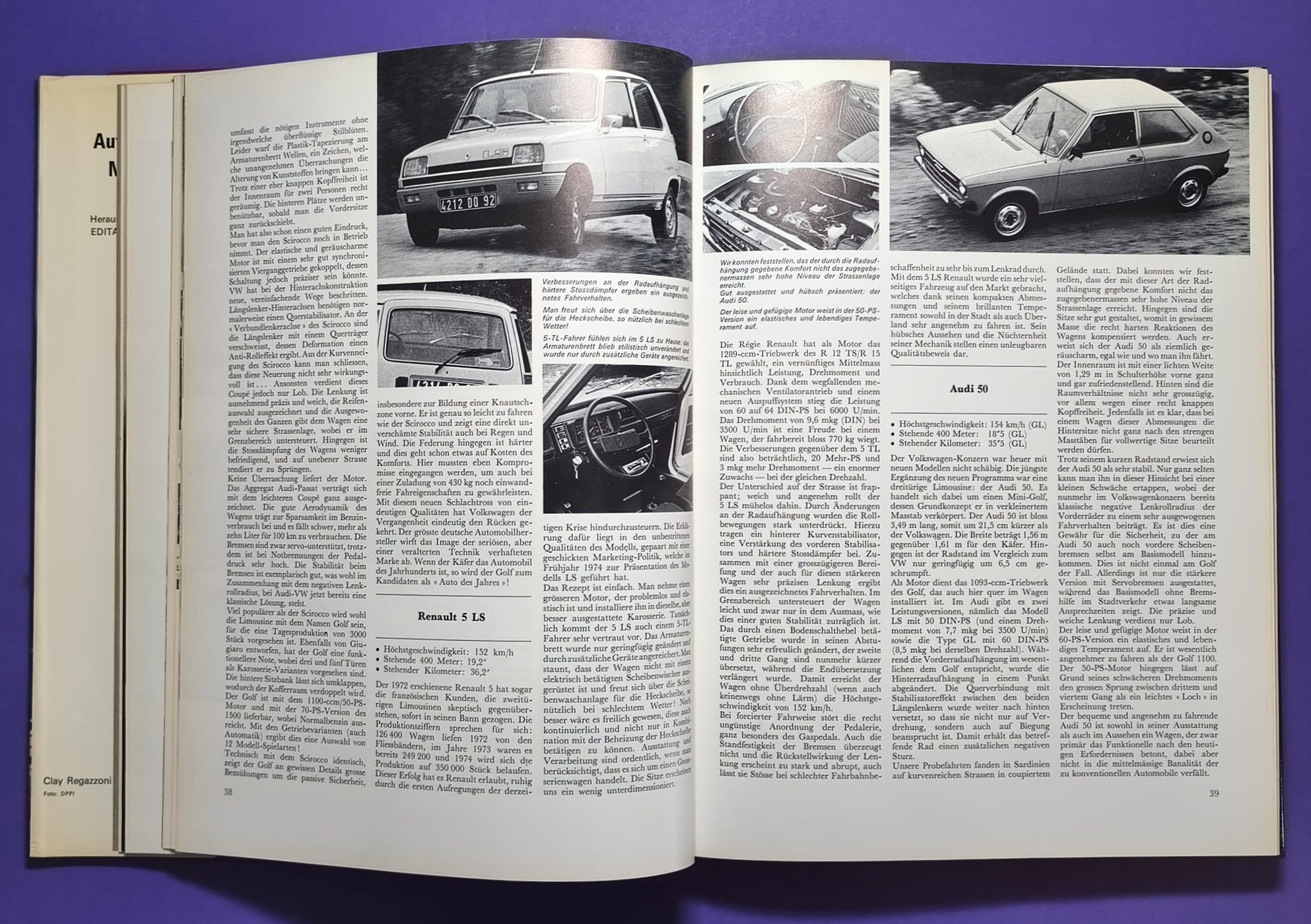 altes Buch, Auto Jahr 1974-1975, Nr. 22, Lancia Stratos, Renault R5, Audi Coupe Studie,.. Formel 1, LeMans, Rallye, Tourenwagen,.. BMW, Ford Zakspeed, Lotus, Niki Lauda Ferrari, Matra, Porsche,..