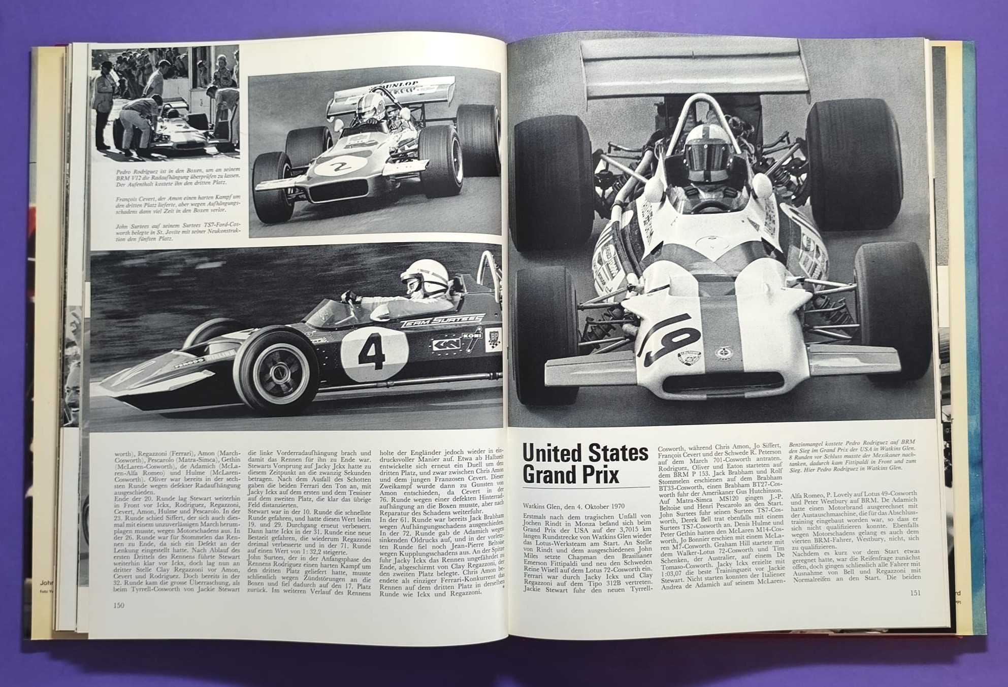 altes Buch, Auto Jahr 1970-1971, Nr. 18, Jochen Rindt Formel 1 Grand Prix Weltmeister, Lotus72, LeMans, CanAm, Indy Car,.. Stewert, Cevert, Ickx, Brabham,.. Ferrari, Porsche 917, Matra,.. Citroen SM, Straßenautos,..